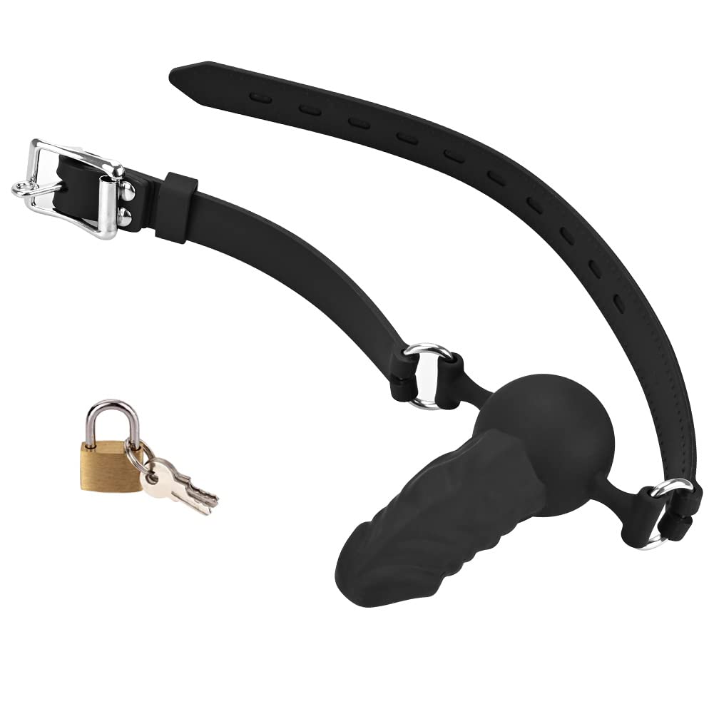 Adjustable Ball Gag with Leather Straps - SM Bondage Toy for Cosplay & Roleplay