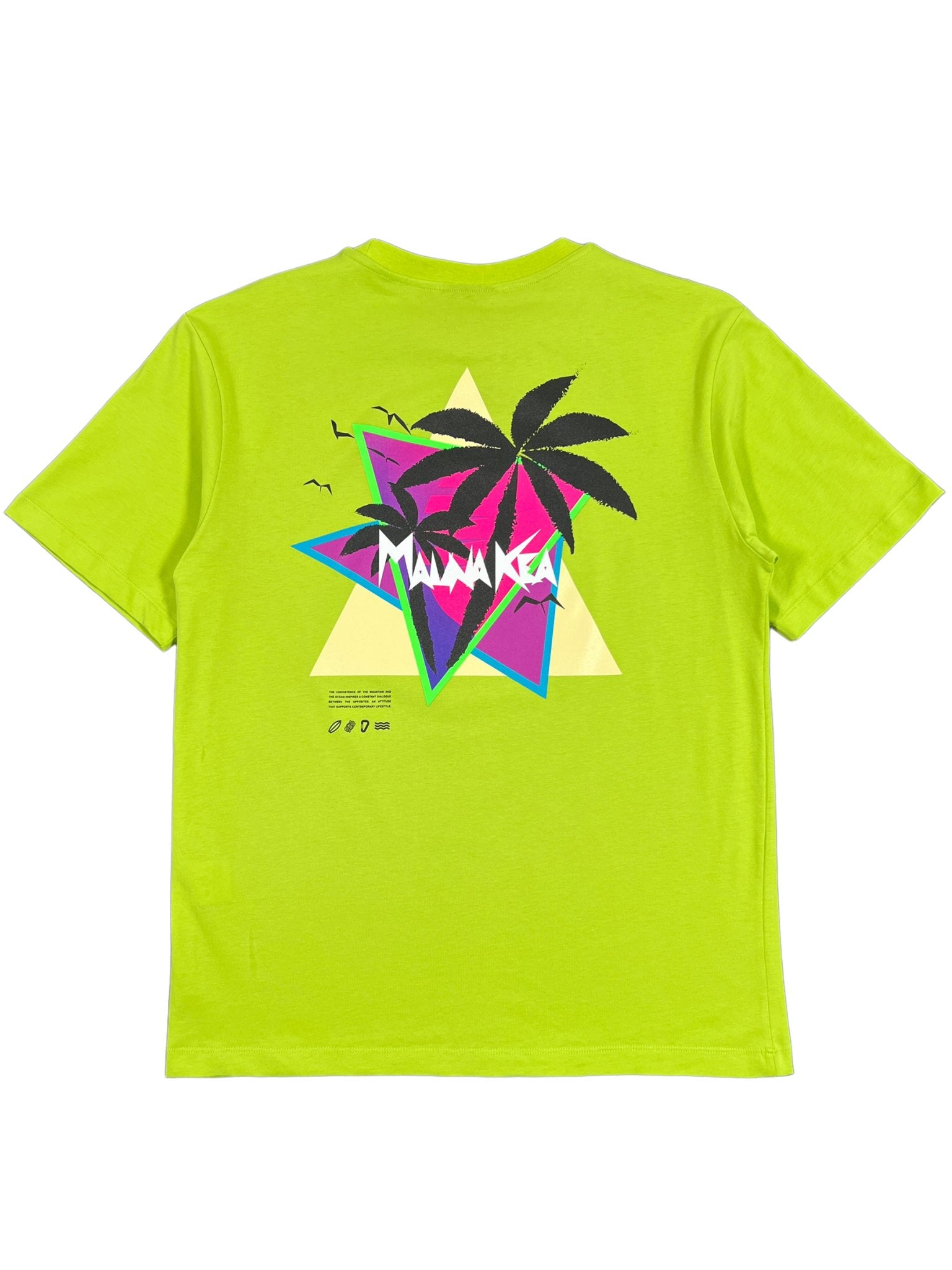 Mauna Kea Mku100 P11 Sunset Palms T-Shirt for Men - Soft Cotton Green Graphic Tee - Casual Summer Beach Wear & Vacation Outfit