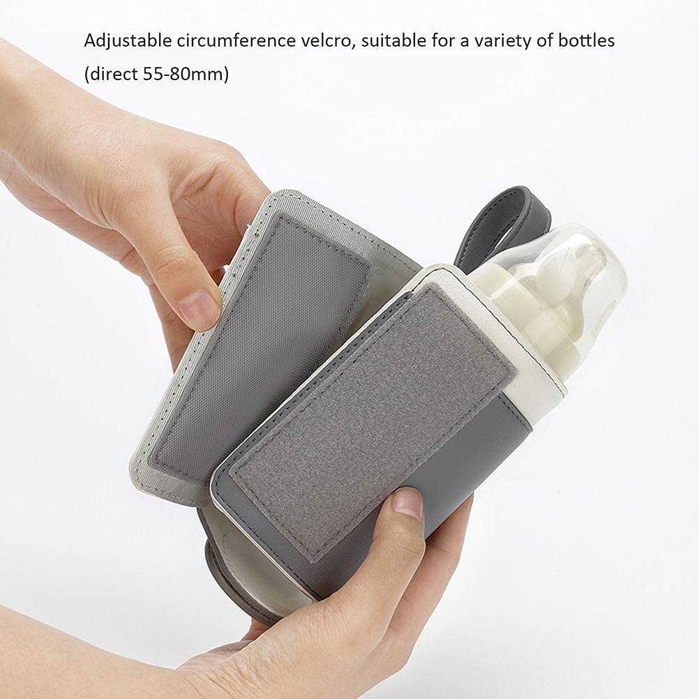Portable USB-Powered Bottle Warmer Bag - 3 Temperature Settings for Milk & Baby Formula - Insulated Travel Bottle Heater for On-the-Go Parents (Grey) | Perfect for Car Trips, Office Use & Outdoor Activities