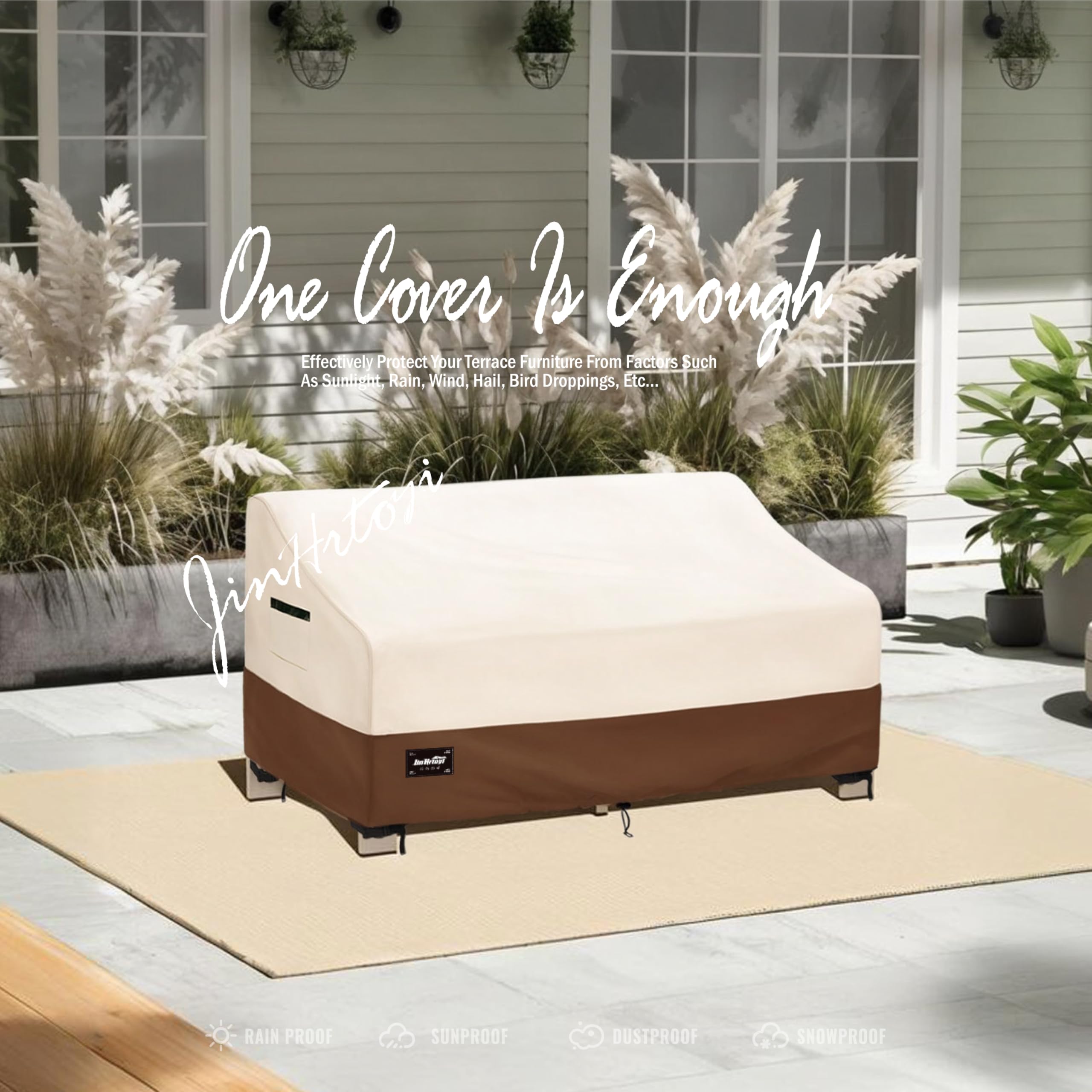 2-Seater Outdoor Couch Cover 58
