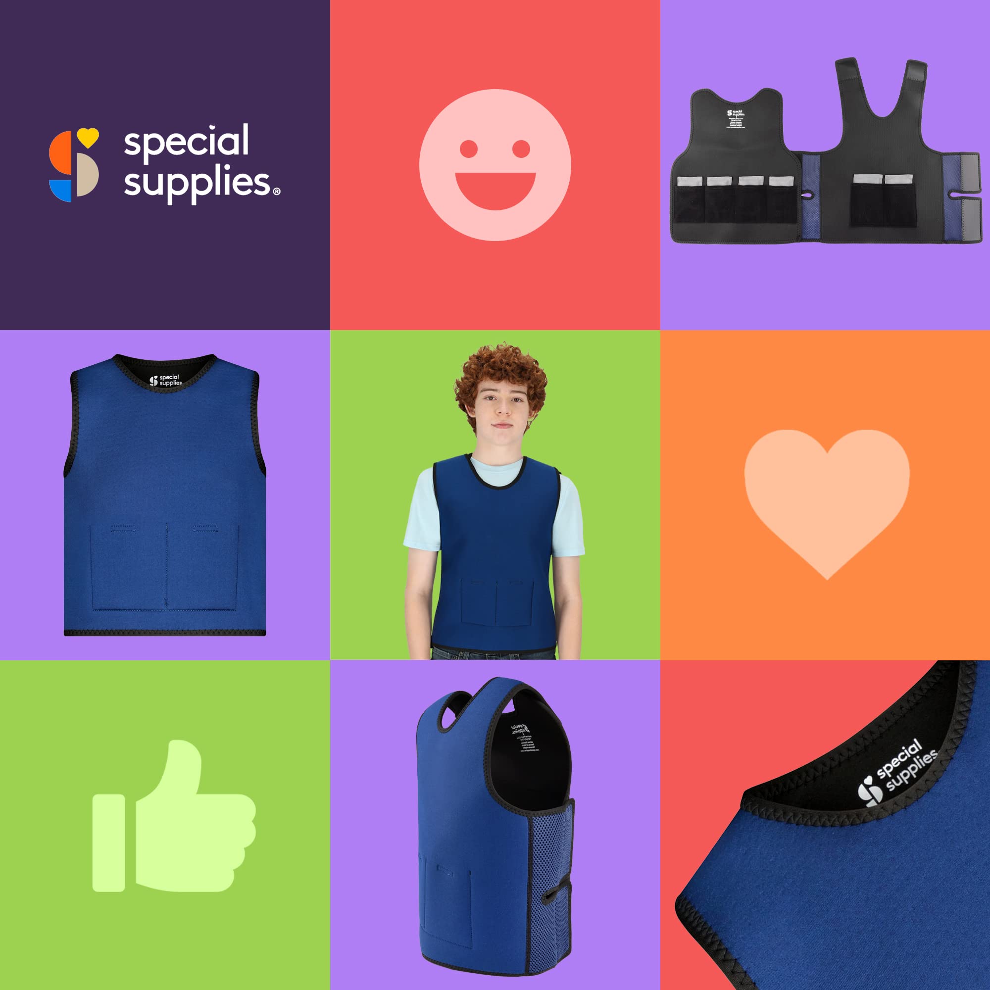 Weighted Sensory Compression Vest for Kids with Adjustable Weights - Calming Pressure Therapy for Autism, ADHD & Anxiety - Perfect for School, Home & Therapy Sessions