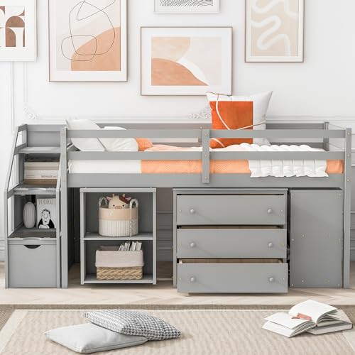 Gray +Stairs +Desk +Storage