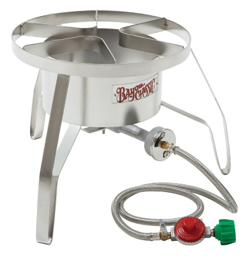 Bayou Classic 32 Quart Stainless Steel Turkey Fryer Kit with High Pressure Patio Stove & Windscreen - Perfect for Outdoor Cooking, Backyard BBQs, and Holiday Turkey Frying
