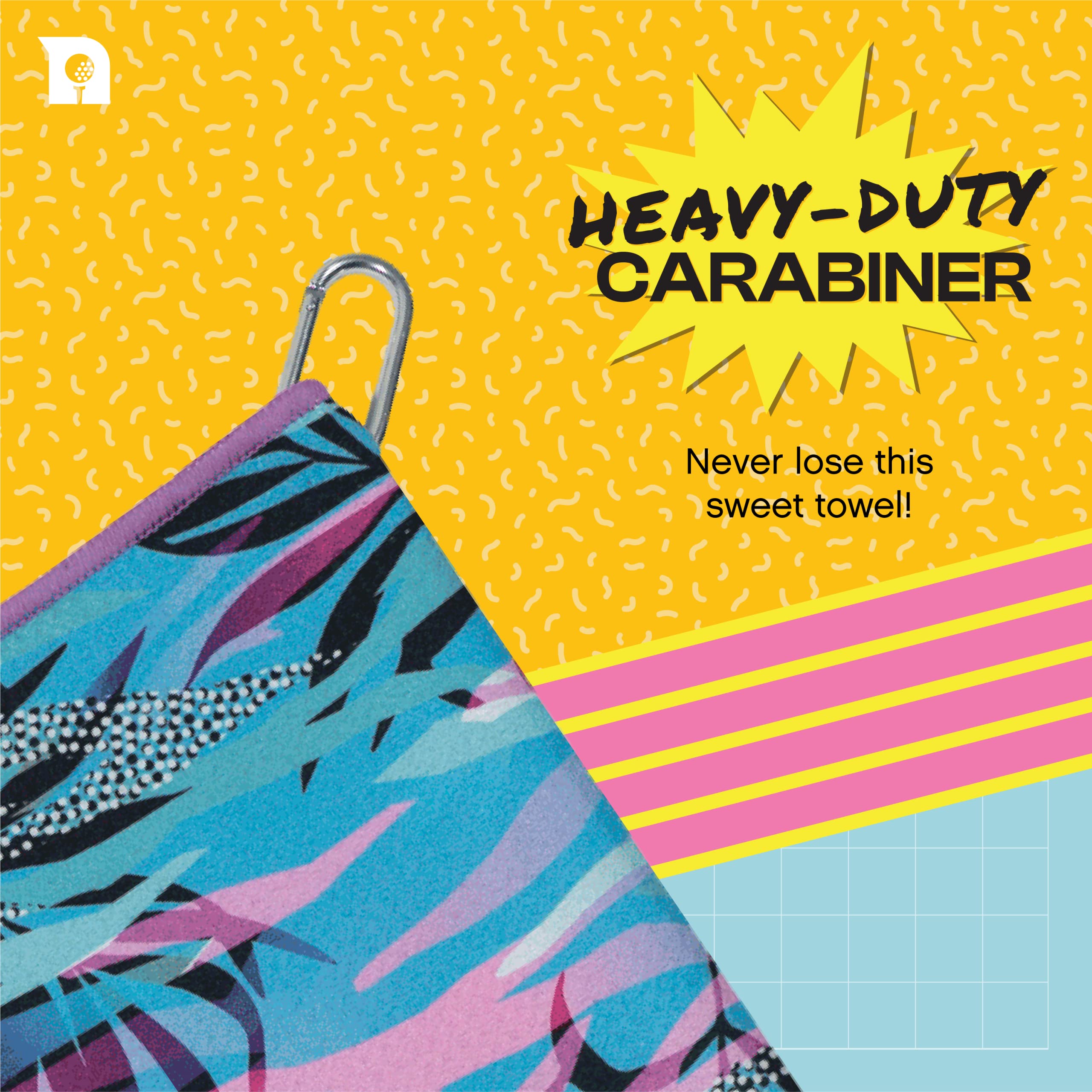 Premium Microfiber Towel with Carabiner Clip - 24