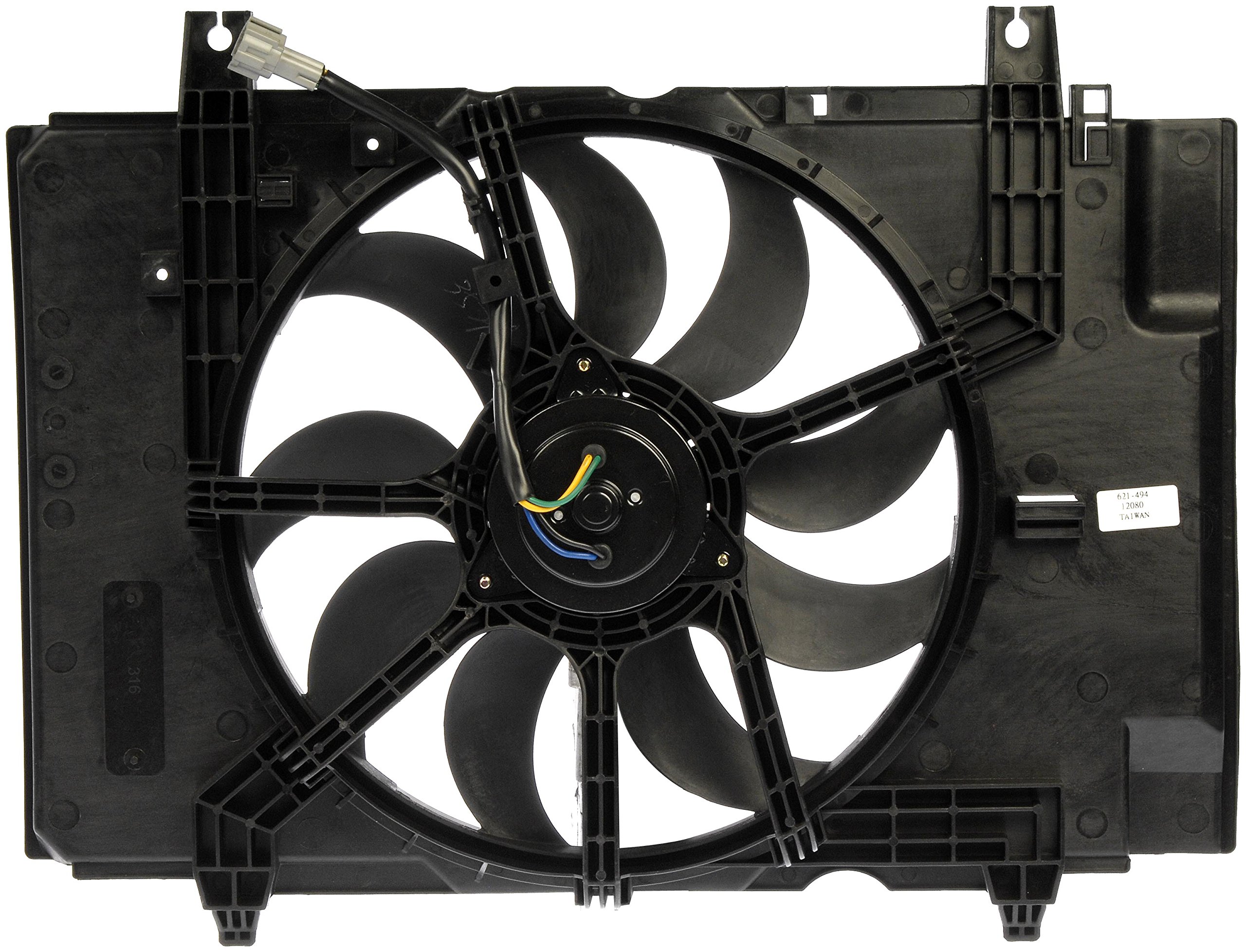 Dorman 621-494 Engine Cooling Fan Assembly Replacement for Nissan Altima, Sentra, Rogue - Perfect for Overheating Prevention & Summer Driving