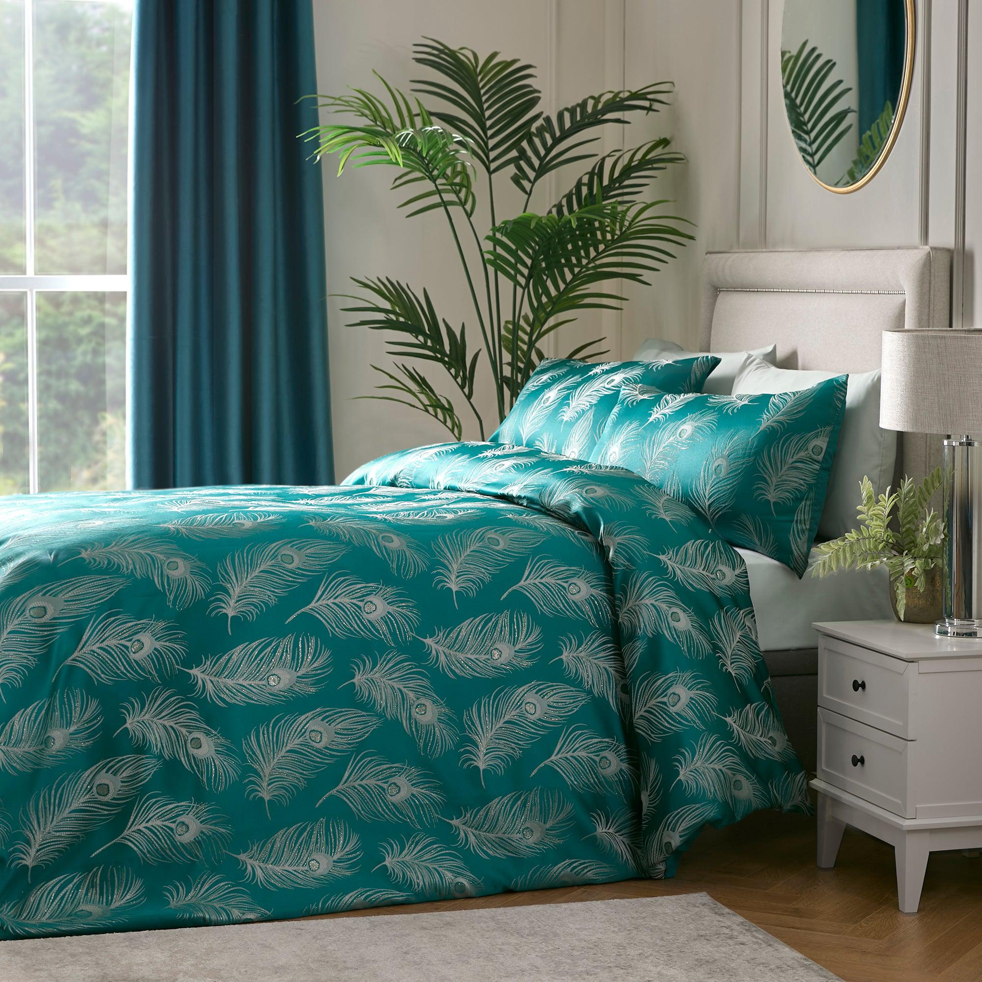Laurence Llewelyn Bowen Dandy Duvet Cover Set - Teal Blue Luxury Bedding | Perfect for Master Bedroom, Guest Room & Coastal Decor