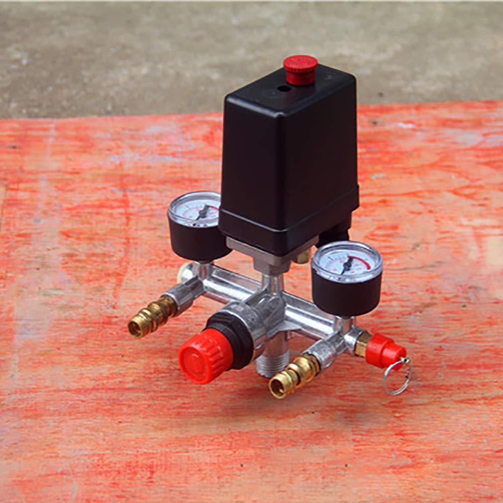 **Aluminum Air Compressor Manifold Gauge Set - Durable Pump Bracket & Switch Kit for Workshop Equipment | Perfect for HVAC, Automotive & Industrial Applications**