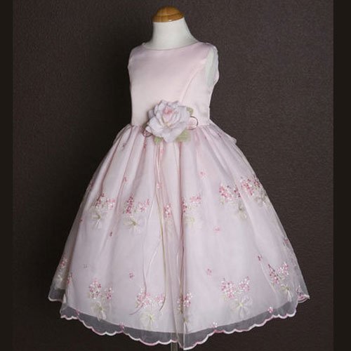 Pink Floral Easter Flower Girl Dress for Little Girls - Size 4 | Perfect for Weddings, Easter Celebrations & Special Occasions