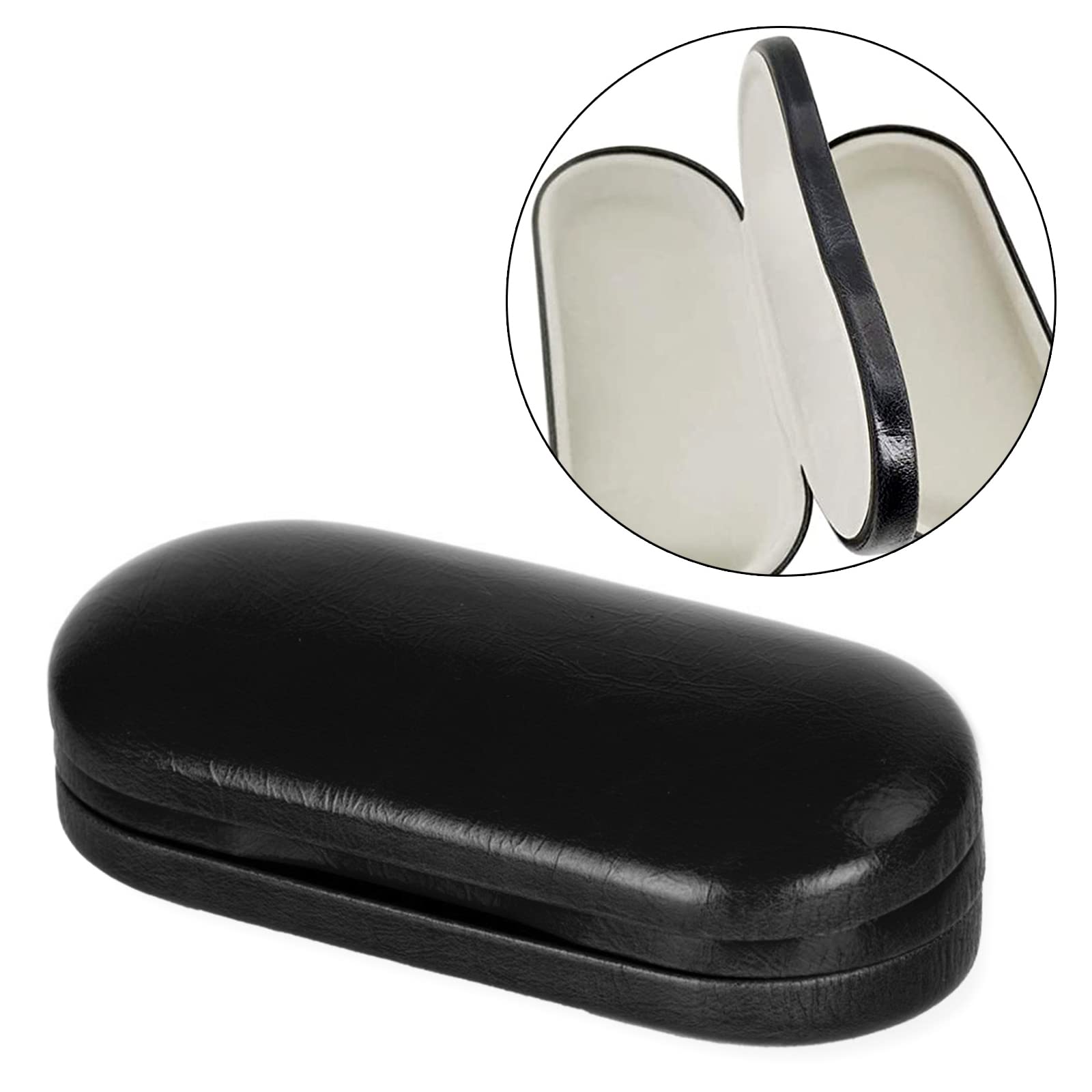 YUSHUD Double Layer Glasses Case - Portable Eyeglasses Holder for Men & Women | Travel-Friendly Protective Eyewear Storage | Perfect for Office, Travel, and Daily Use