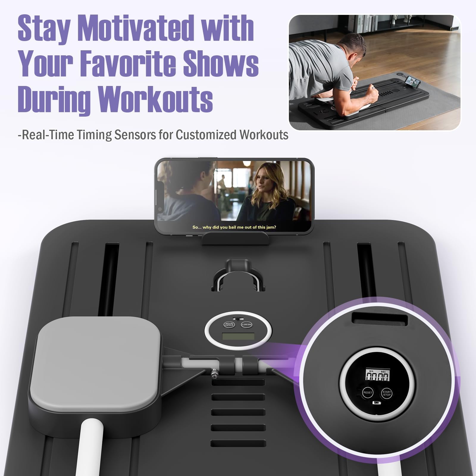 Premium 5-in-1 Foldable Pilates Reformer Board Set with Timer - Multi-Purpose Home Pilates Equipment for Core Strength & Full-Body Workouts | Perfect for Home Gym, Physical Therapy & Fitness Training (Black)