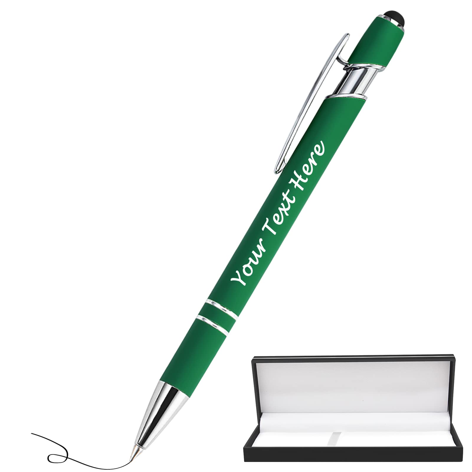 Custom Engraved Ballpoint Pens with Stylus Tip - Personalized Business Pens for Men, Women, Teachers - Bulk Order Up to 1000 Pens - Perfect for Corporate Gifts, Graduation, Anniversaries & Promotional Events