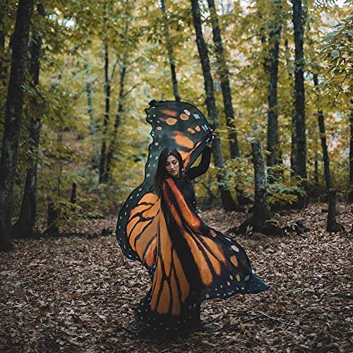 Monarch Butterfly Wings Costume - Realistic Halloween Cosplay Fairy Wings for Adults & Kids - Perfect for Halloween Parties, Cosplay Events & Fairy Themed Photoshoots