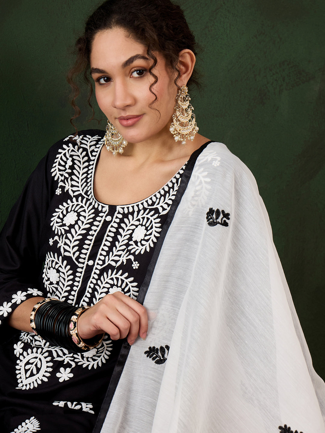 Elegant Black Designer Pant Suit with Chikankari Embroidery - Formal Office Wear & Wedding Guest Outfit for Women