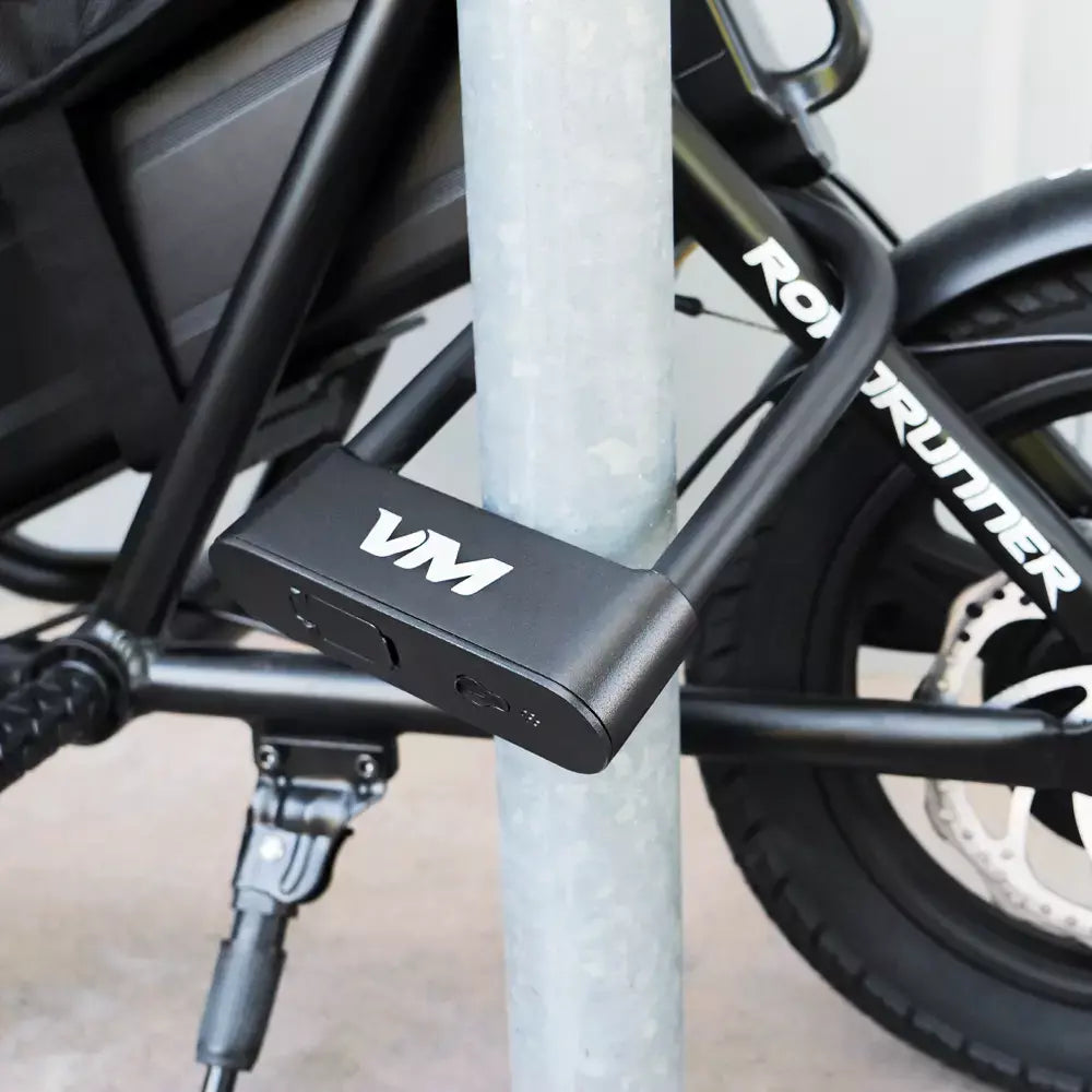 High Security VM Fingerprint U Lock - Smart Bike Lock with Fingerprint & Key Access - Perfect for Bicycles, Motorcycles & Scooters - Indoor & Outdoor Use