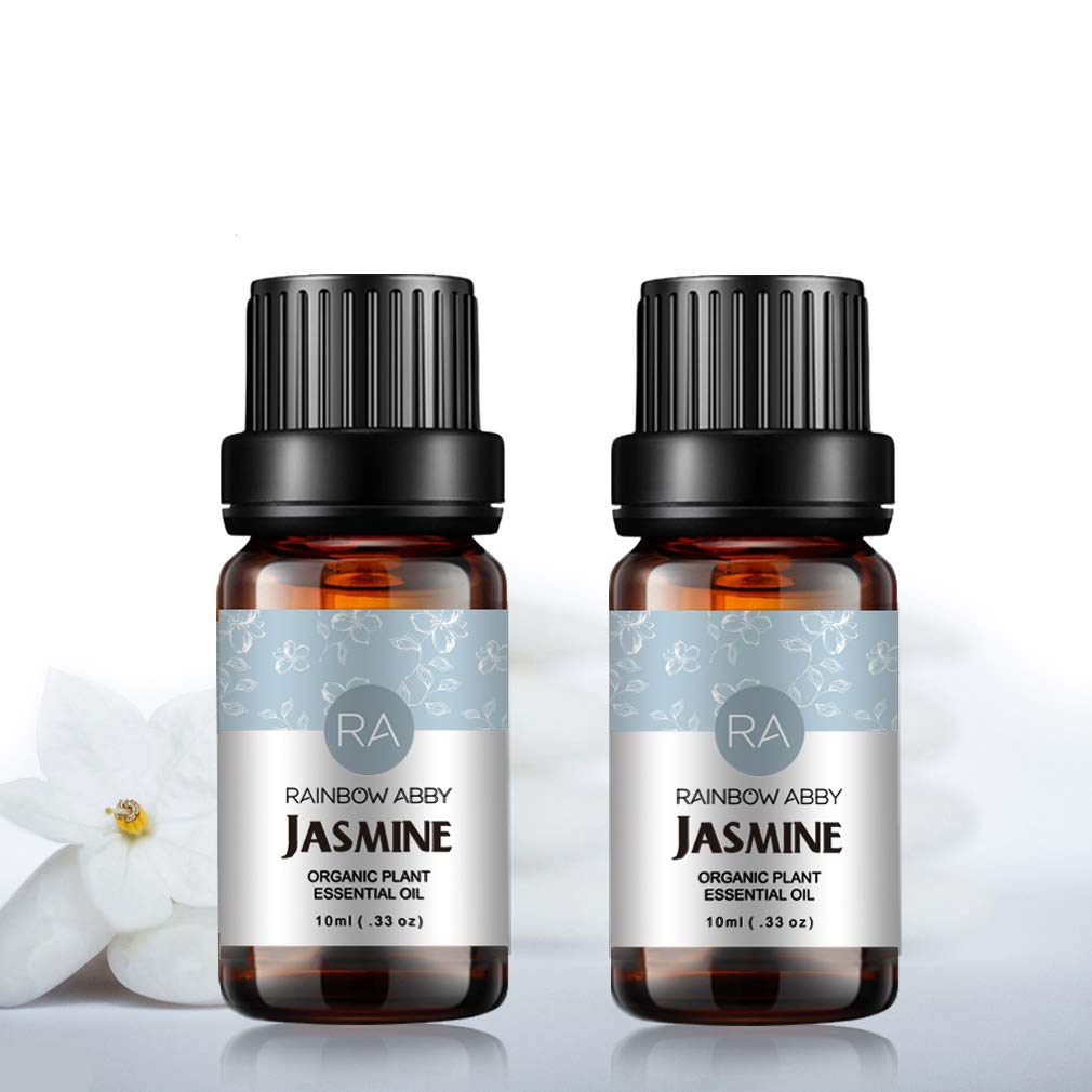 100% Pure Jasmine Essential Oil - 2 x 10ml Bottles for Aromatherapy, Soap Making, Candles, Massage & Skin Care | Relaxing Scent for Home Spa, Yoga & Meditation
