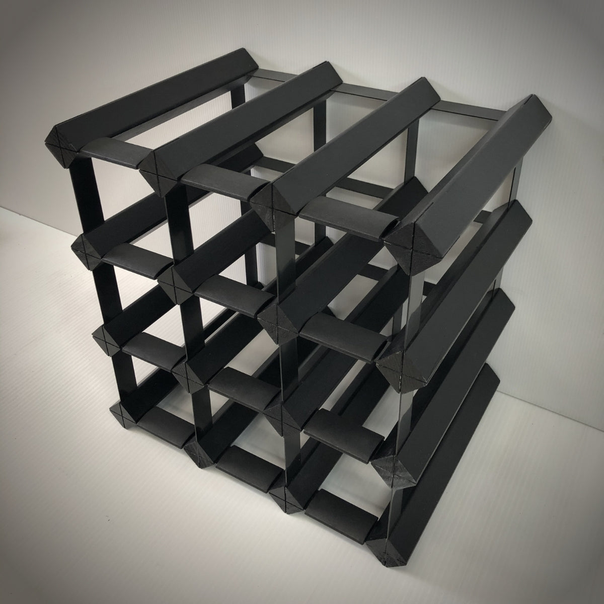 12 Bottle Wooden Wine Rack - 3x3 Stackable Wine Storage Organizer for Kitchen, Dining Room or Wine Cellar - Perfect for Home Bar and Entertaining