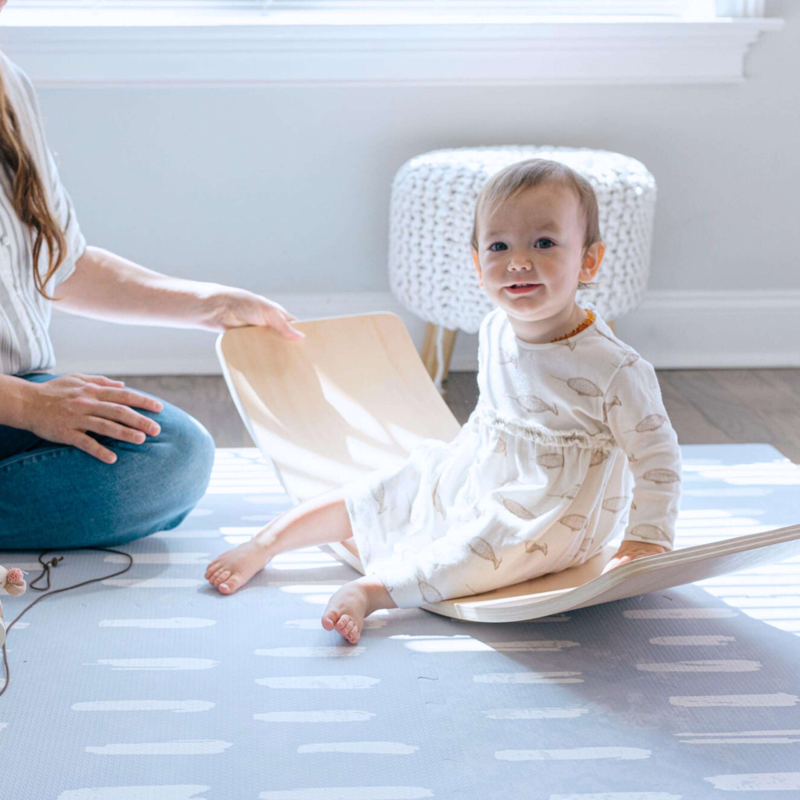 Premium EVA Foam Baby Play Mat - 6x6ft Non-Toxic Floor Mat for Infants & Toddlers | Safe Crawling & Tummy Time Mat | Waterproof Nursery Playroom Rug | Perfect for Daycare, Learning & Play Areas