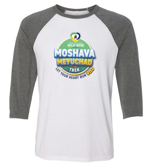 Moshava Wild Rose 3/4 Sleeve Baseball Tee - Two-Sided Graphic T-Shirt for Women - Casual & Athletic Wear for Hiking, Travel & Outdoor Adventures