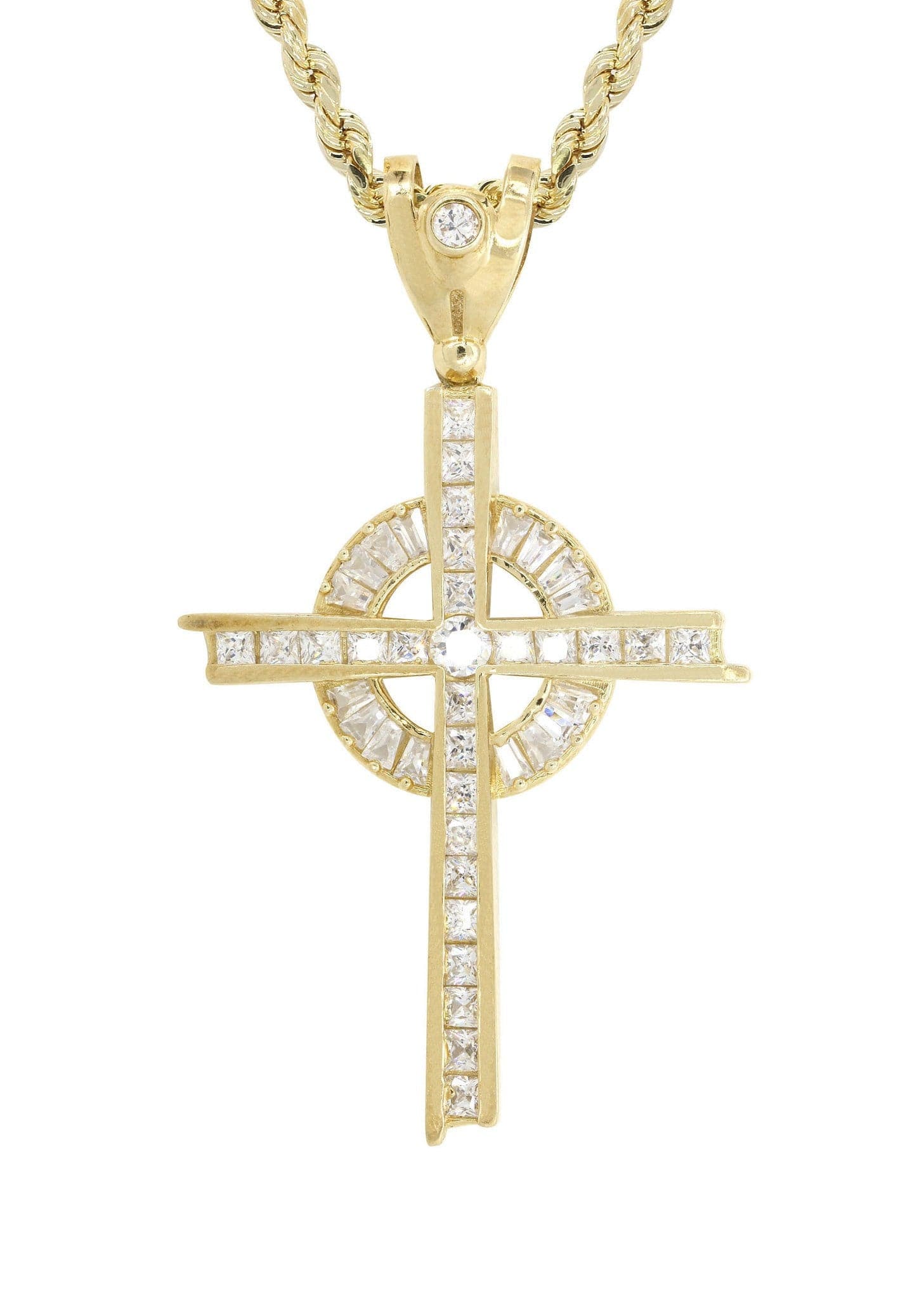 10K Yellow Gold Cross Necklace for Women & Men - 18.3 Grams Solid Gold Religious Jewelry - Perfect for Baptism, Confirmation & Everyday Wear