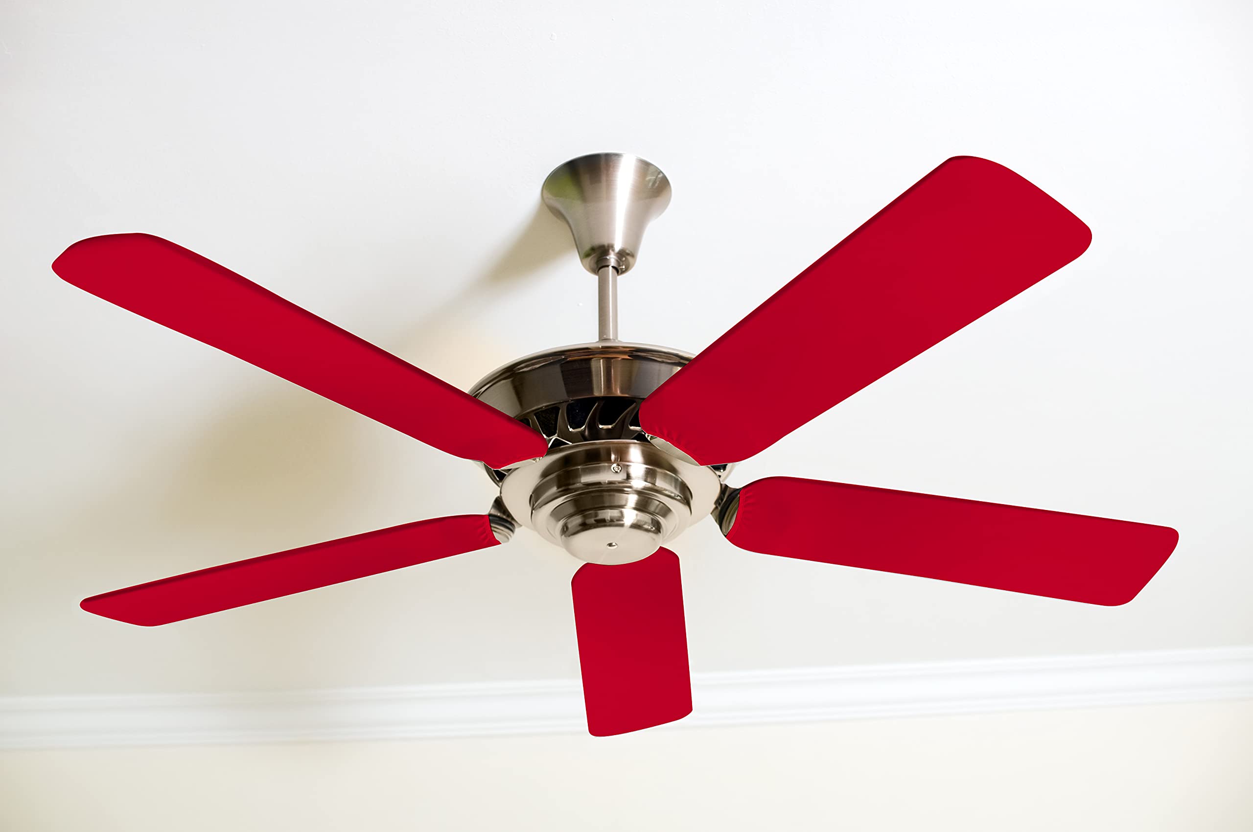 Premium Solid Red Ceiling Fan Blade Covers - Decorative Fan Accessories for Home & Office - Enhance Aesthetics & Style in Living Room, Bedroom, or Patio