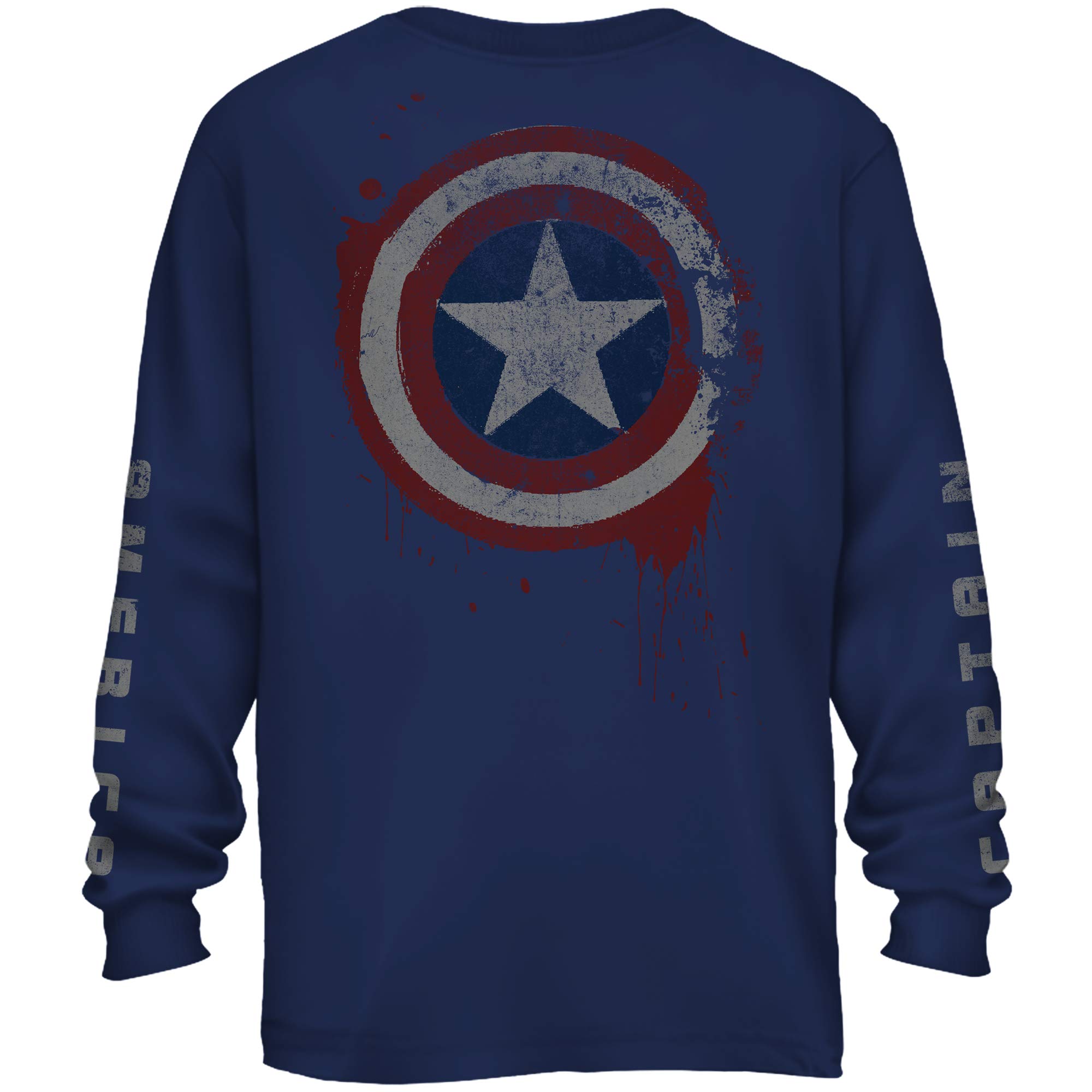 Marvel Avengers Captain America Shield Long Sleeve T-Shirt for Men - Superhero Cosplay, Comic Con Costume & Marvel Fan Gift