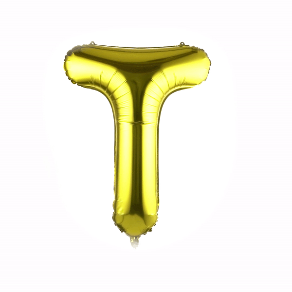 Balloonify Gold Mylar Letter T Balloon - 40 Inch Large Foil Alphabet Balloon for Birthday Party Decorations, Wedding, Graduation & Baby Shower Events (1 Count Box)