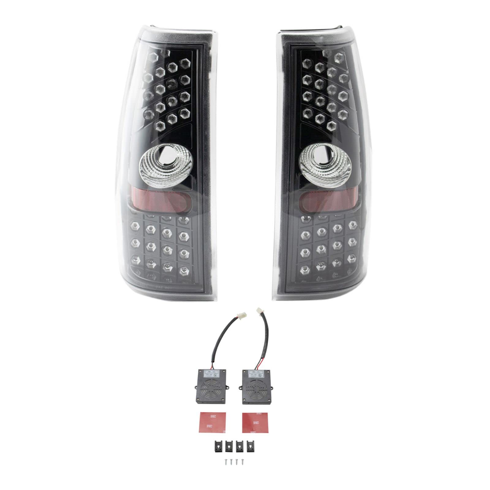 High-Performance LED Tail Lights - Black Housing & Clear Lens - Left & Right Pair for GM Trucks - Perfect for Night Driving & Enhanced Safety