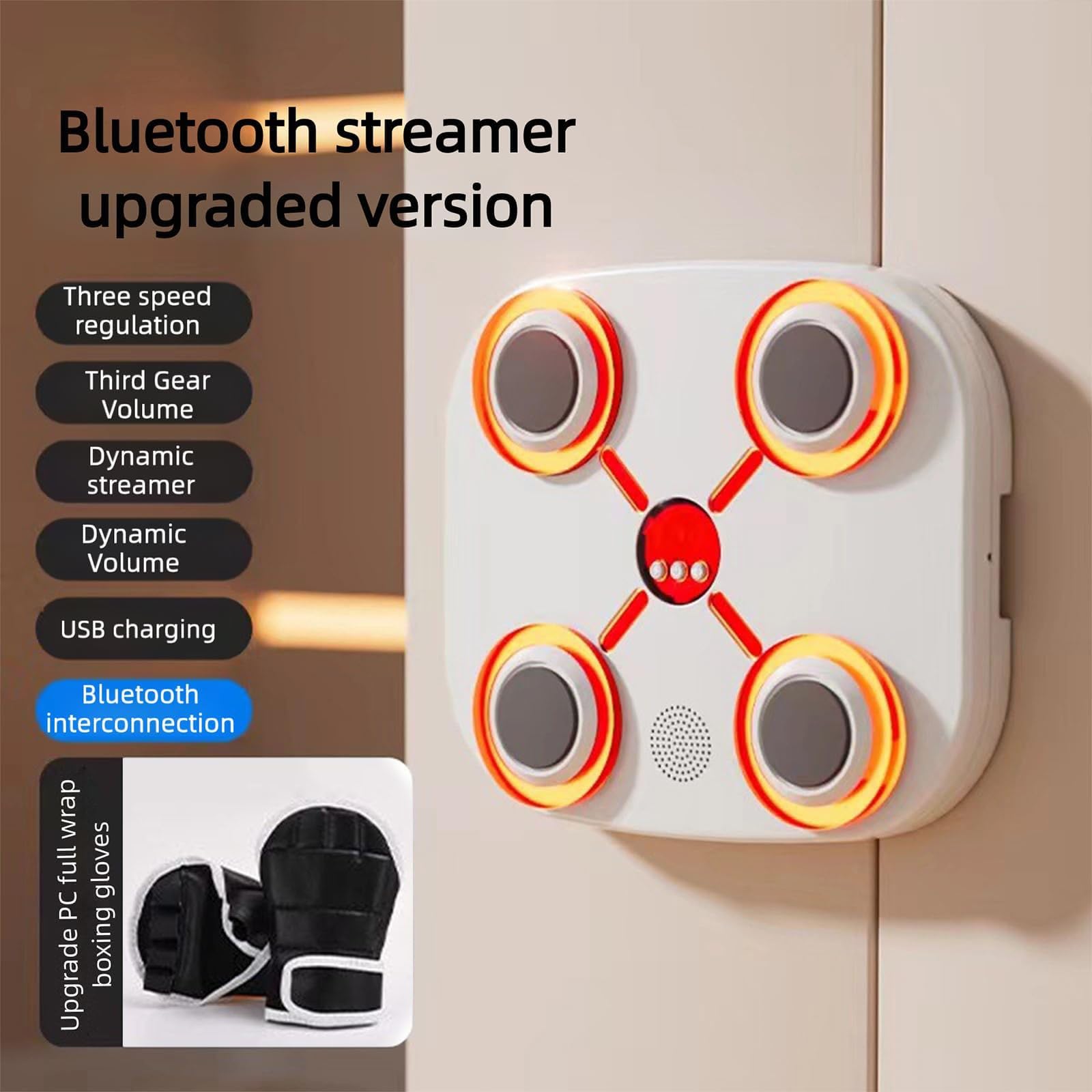 Smart Bluetooth Music Boxing Machine - LED Electronic Wall Mounted Trainer for Adults, Punching Target Workout Equipment - Perfect Gift for Men & Women | Home Gym & Stress Relief Workout