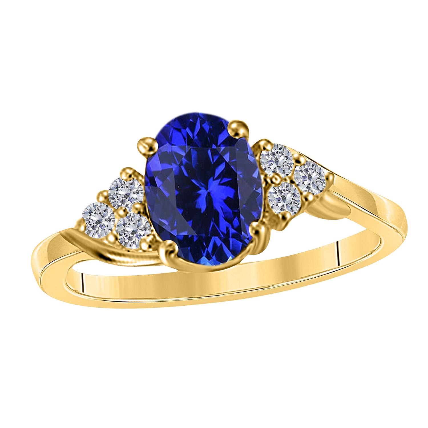 1.50 Ct. Natural Diamond & Tanzanite Ring in 10K Solid Rose, Yellow & White Gold | Elegant Valentine's Day Gift for Her | Perfect for Engagement, Anniversary & Special Occasions
