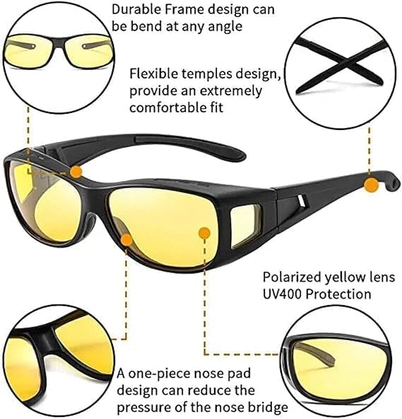 Night Vision Glasses for Driving - Shine in the Dark for Men & Women