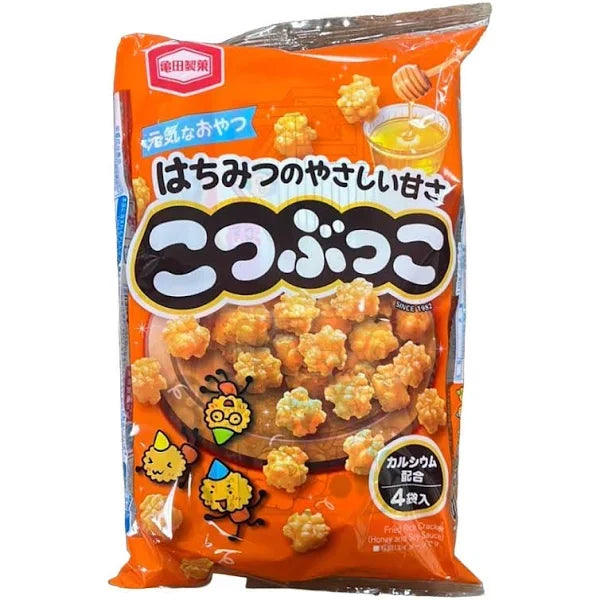 Kameda Kotsubukko Sweet Honey Fried Rice Crackers 110g (Pack of 3) - Crunchy Japanese Snacks for Parties, Gifts & On-the-Go Snacking