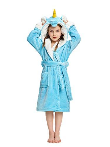 Soft & Cozy Princess Unicorn Bathrobe for Kids - Pink Fluffy Hooded Robe with Ears & Tail - Perfect for Bath Time, Spa Day & Dress-Up Play