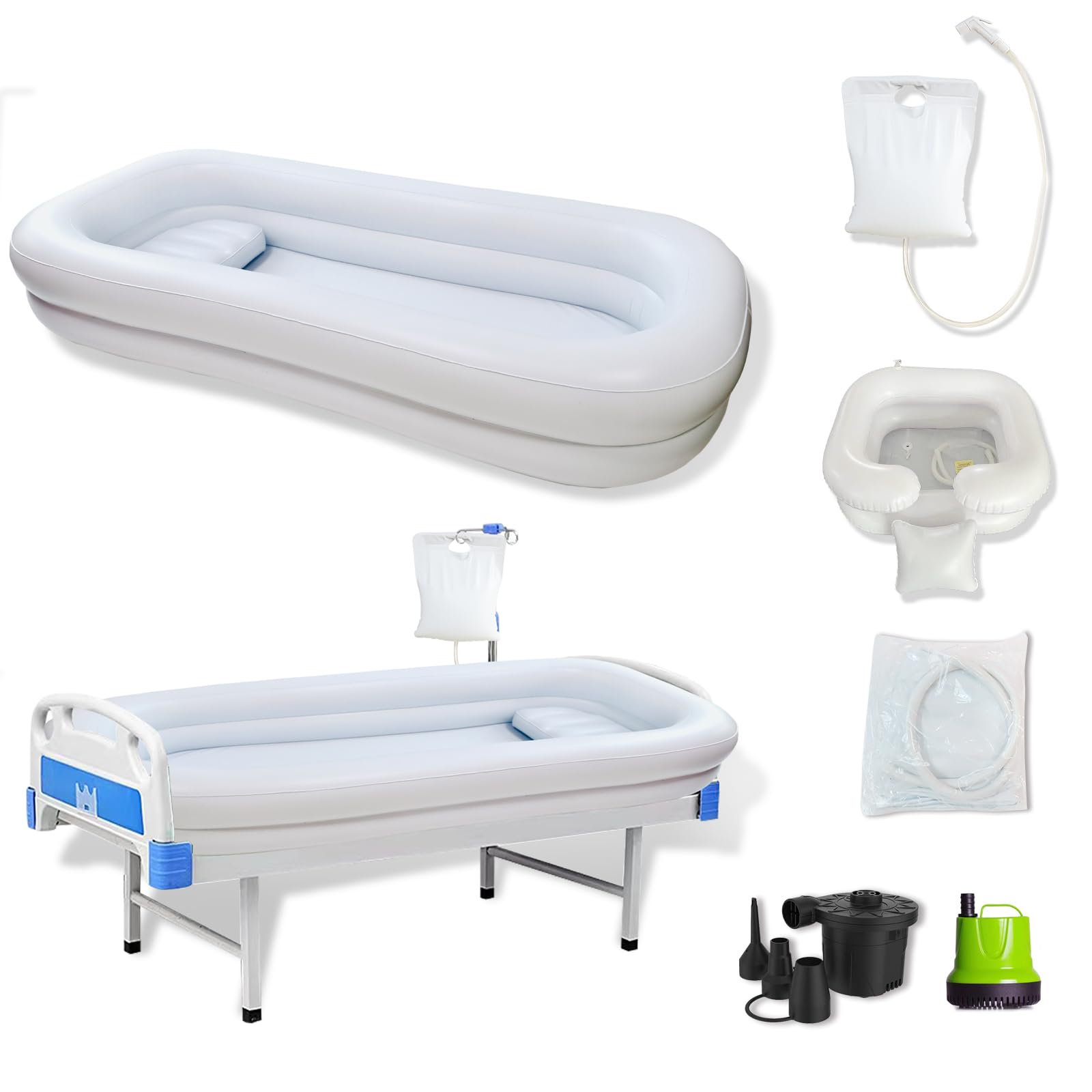 Inflatable Medical Bathtub for Elderly & Disabled - Portable PVC Bedside Shower Bath Kit for Bedridden Patients, Pregnant Women & Post-Surgery Care - Ideal for Home Healthcare & Assisted Living Facilities