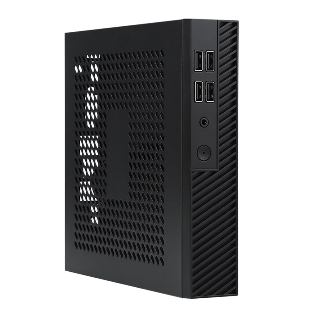 Pitxsgsia DX01 Ultra Slim Mini ITX PC Case - Compact Desktop Computer Chassis with USB 2.0 Ports & Adjustable Feet | Perfect for Home Office, HTPC, and Space-Saving Gaming Rigs