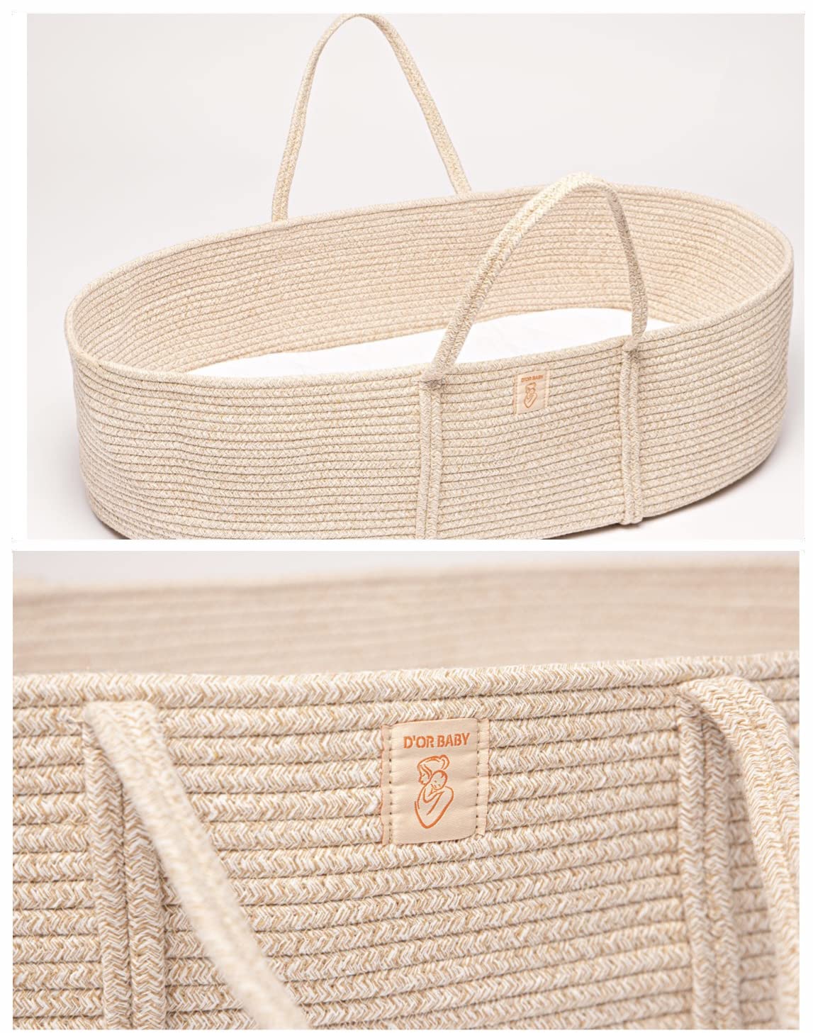 **Trendy Baby Changing Basket Set - 4-Piece Unisex Moses Basket with Waterproof Pad, Diaper Caddy Organizer & Cotton Blanket - Boho Nursery Decor for Bassinet or Changing Table - Perfect for Newborn Care & Nursery Organization**