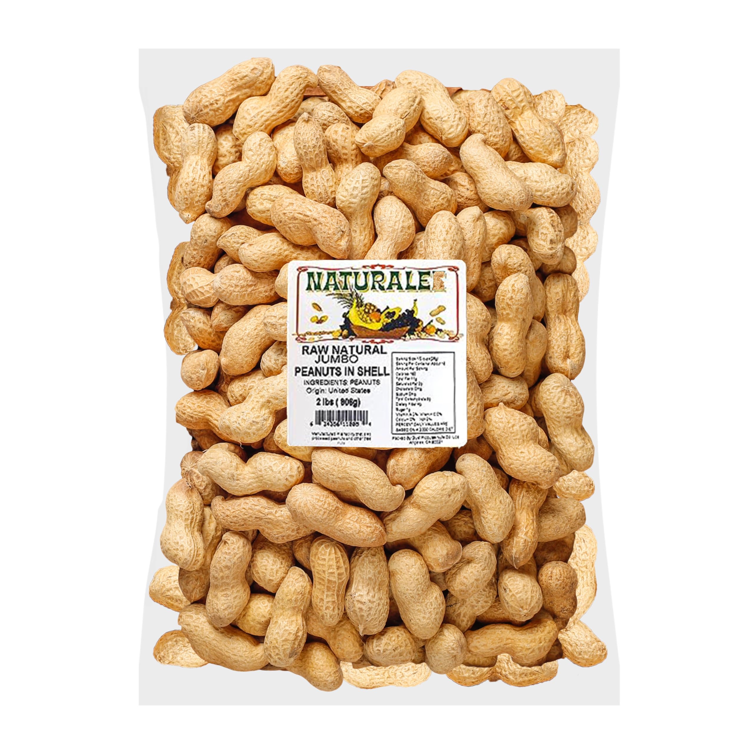 Naturalee Raw In-Shell Peanuts 2 lbs - Unsalted, All-Natural Healthy Snack for Humans, Squirrels & Wildlife - Perfect for Backyard Bird Feeding, Hiking Snacks & Protein Boost