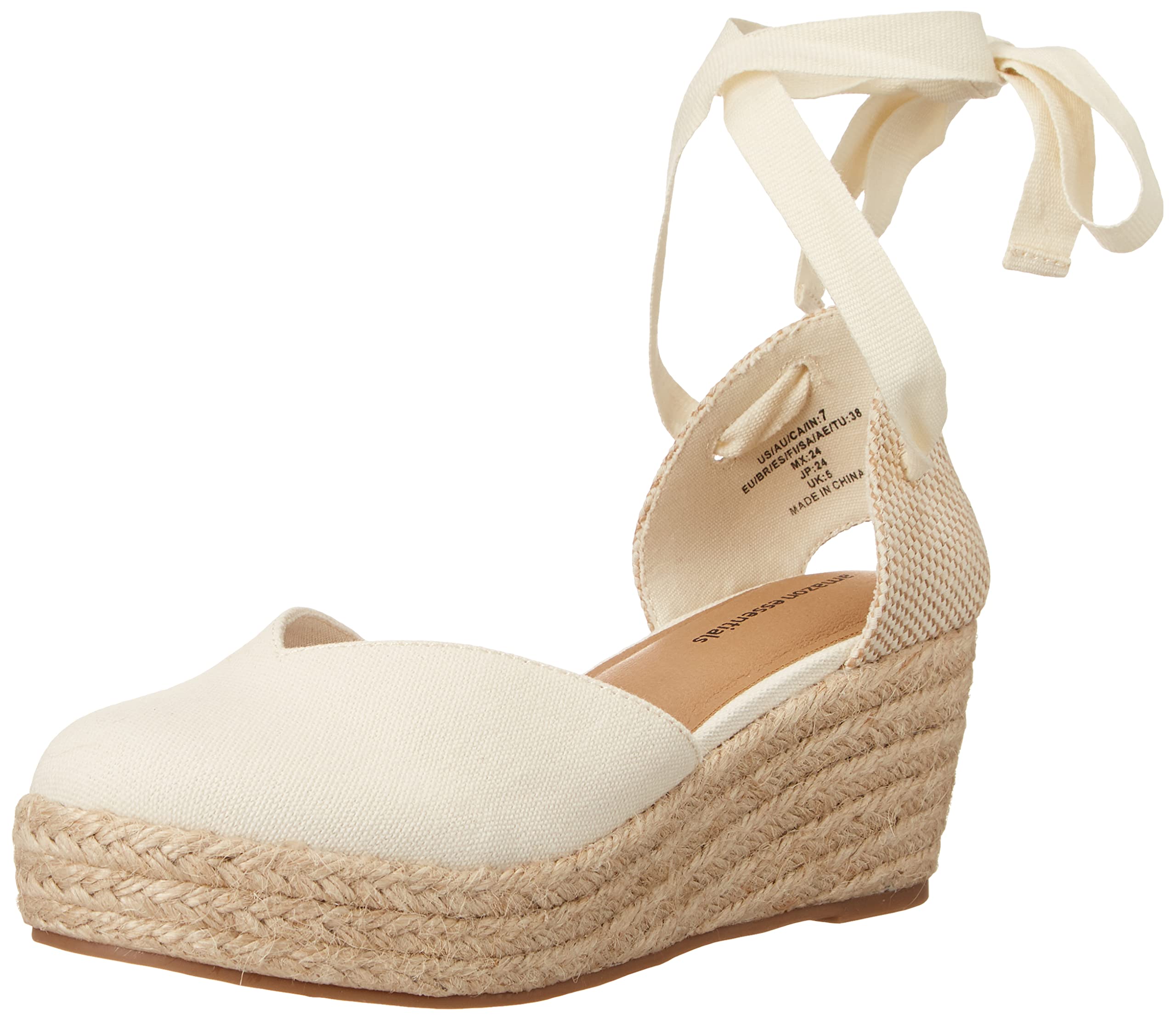 Amazon Essentials Women's Mid Wedge Espadrille Shoes - Comfortable Casual Summer Sandals for Women, Perfect for Beach, Vacation & Everyday Wear