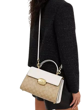 Coach Eliza Top Handle Bag in Signature Canvas - Stylish & Durable Crossbody Purse for Women | Perfect for Work, Travel & Everyday Use