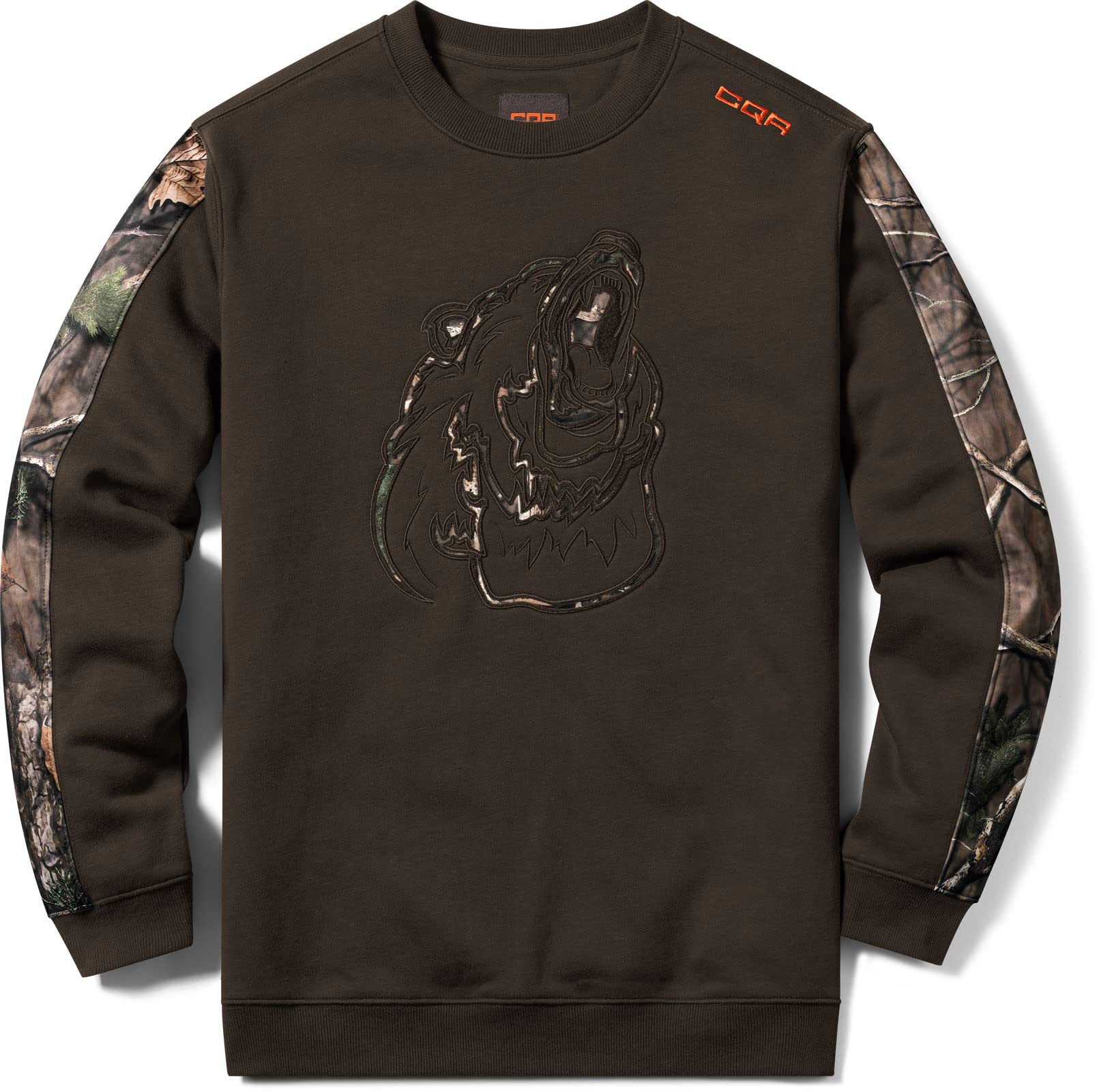 CQR Men's Fleece Crewneck Sweatshirt - Winter Warm Performance Pullover Hoodie for Outdoor Hunting & Camping | Soft Lined Fleece Jacket for Cold Weather Activities