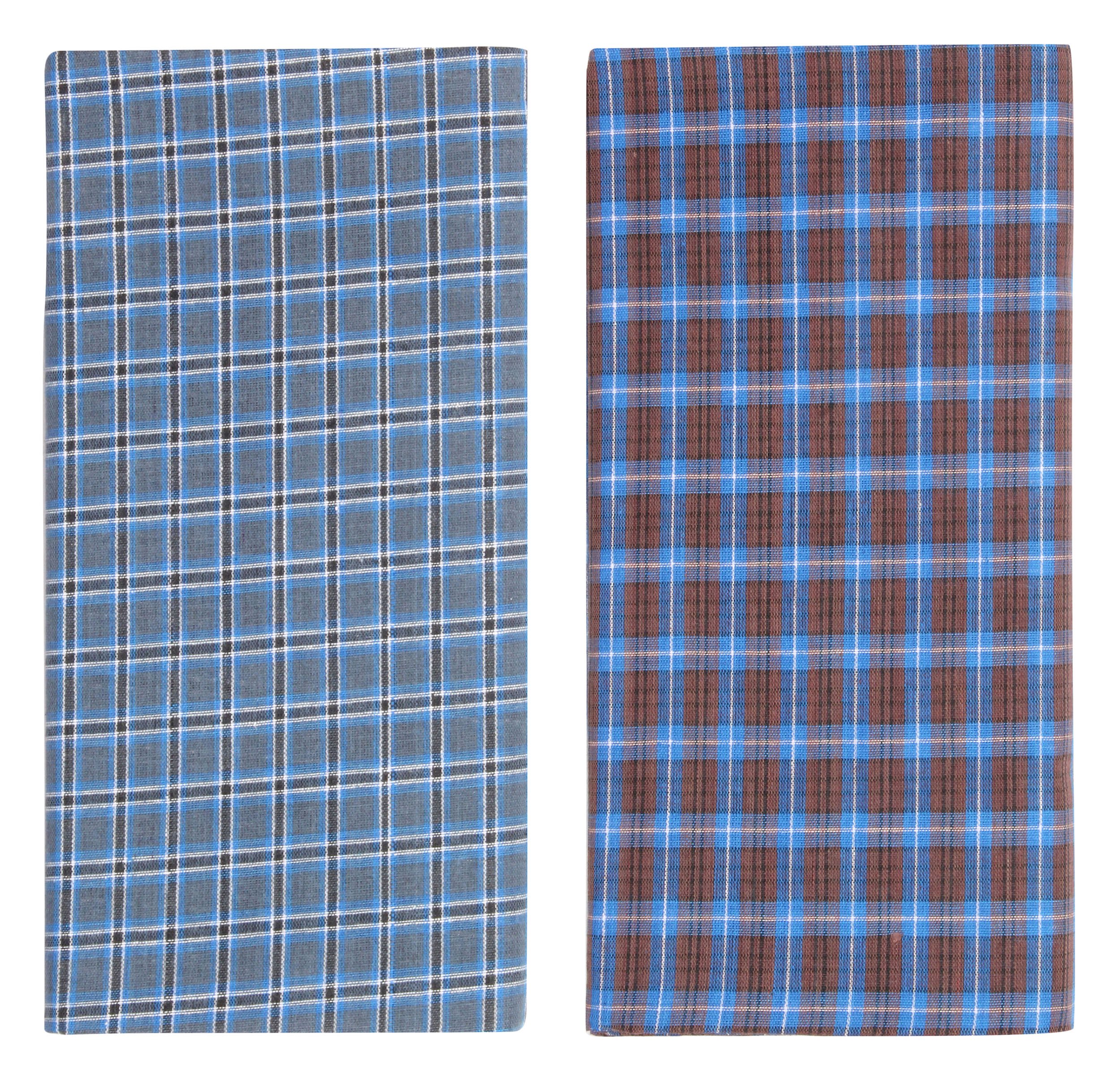Premium Men's Poly Cotton Multi-Color Lungi Set (2-Pack) - Breathable & Comfortable Traditional Wear for Home, Yoga & Summer Outfits