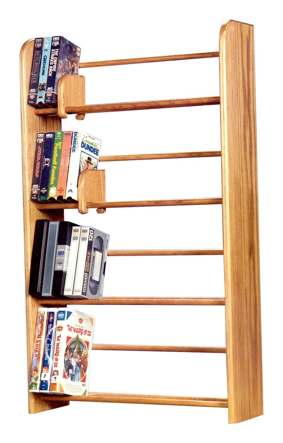 Dowel Style DVD/VHS Storage Rack - 405 DVD Capacity, 4 Shelves, 37
