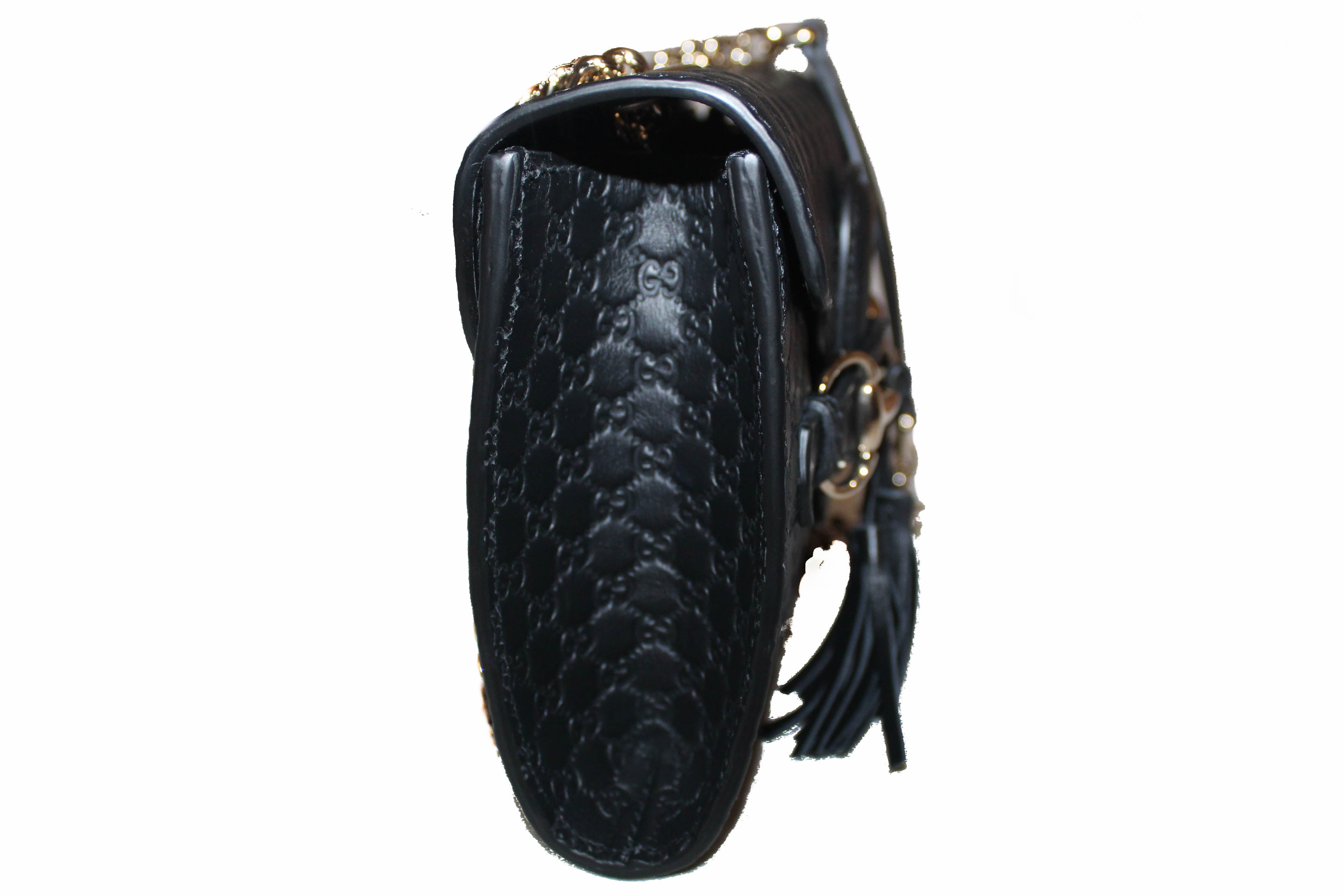 Authentic New Gucci Black Micro Guccissima Leather Mini Emily Shoulder Bag for Women | Luxury Designer Crossbody Purse | Perfect for Parties, Date Nights & Special Occasions