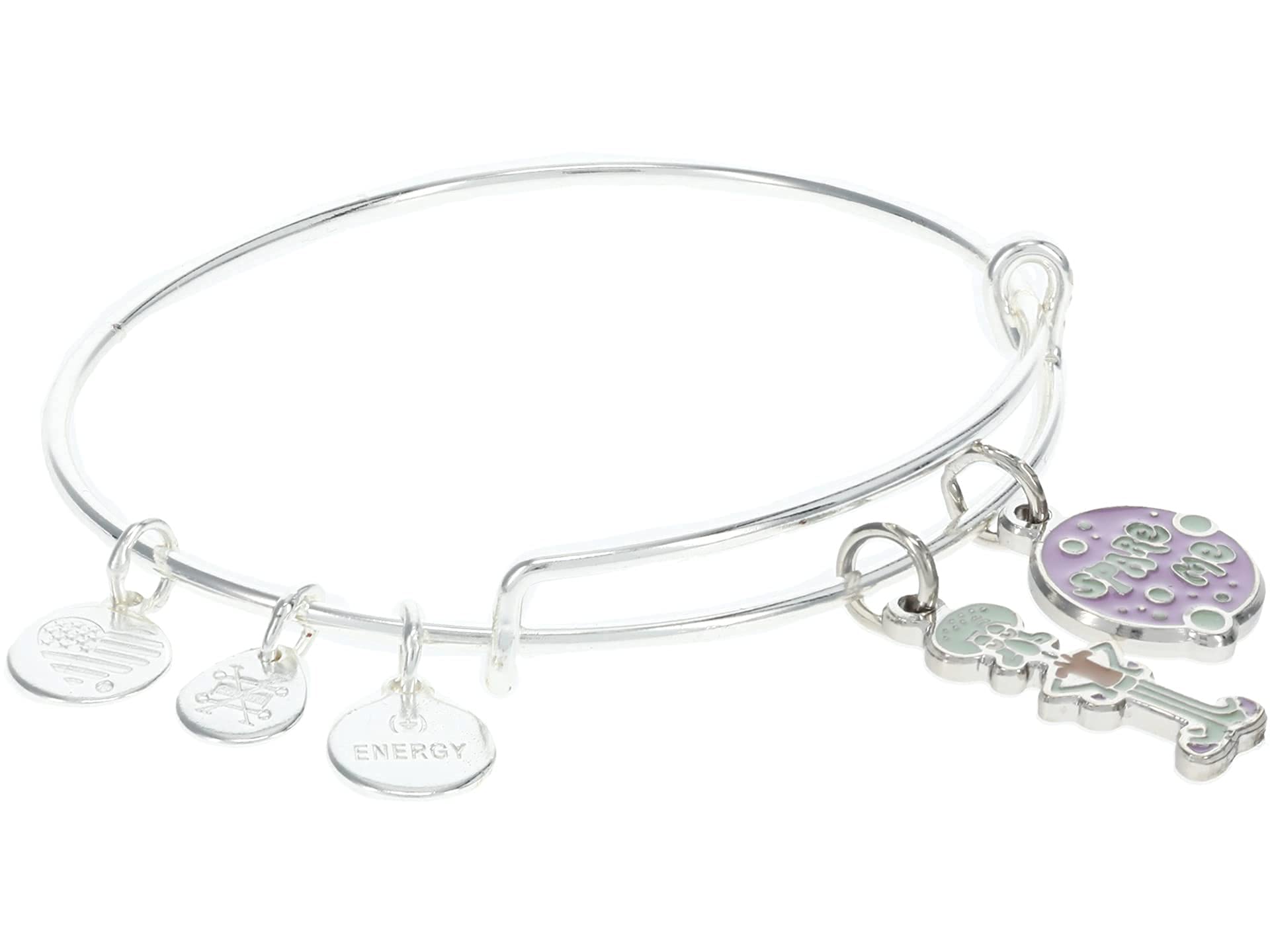 Alex and Ani SpongeBob & Squidward Charm Bracelet - Shiny Silver Adjustable Bangle - Perfect Gift for Nickelodeon Fans, Cartoon Lovers & Friendship Jewelry - Ideal for Birthdays, Cosplay & Everyday Wear