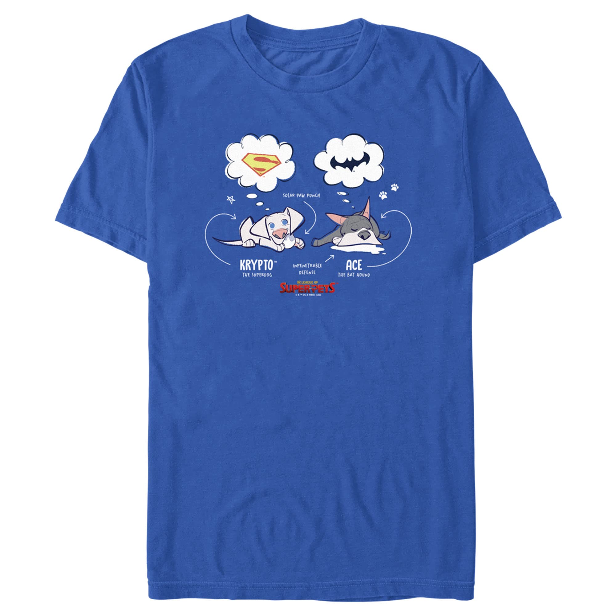 Men's Super-Pets Krypto & Ace T-Shirt - Casual Cartoon Tee for Fans