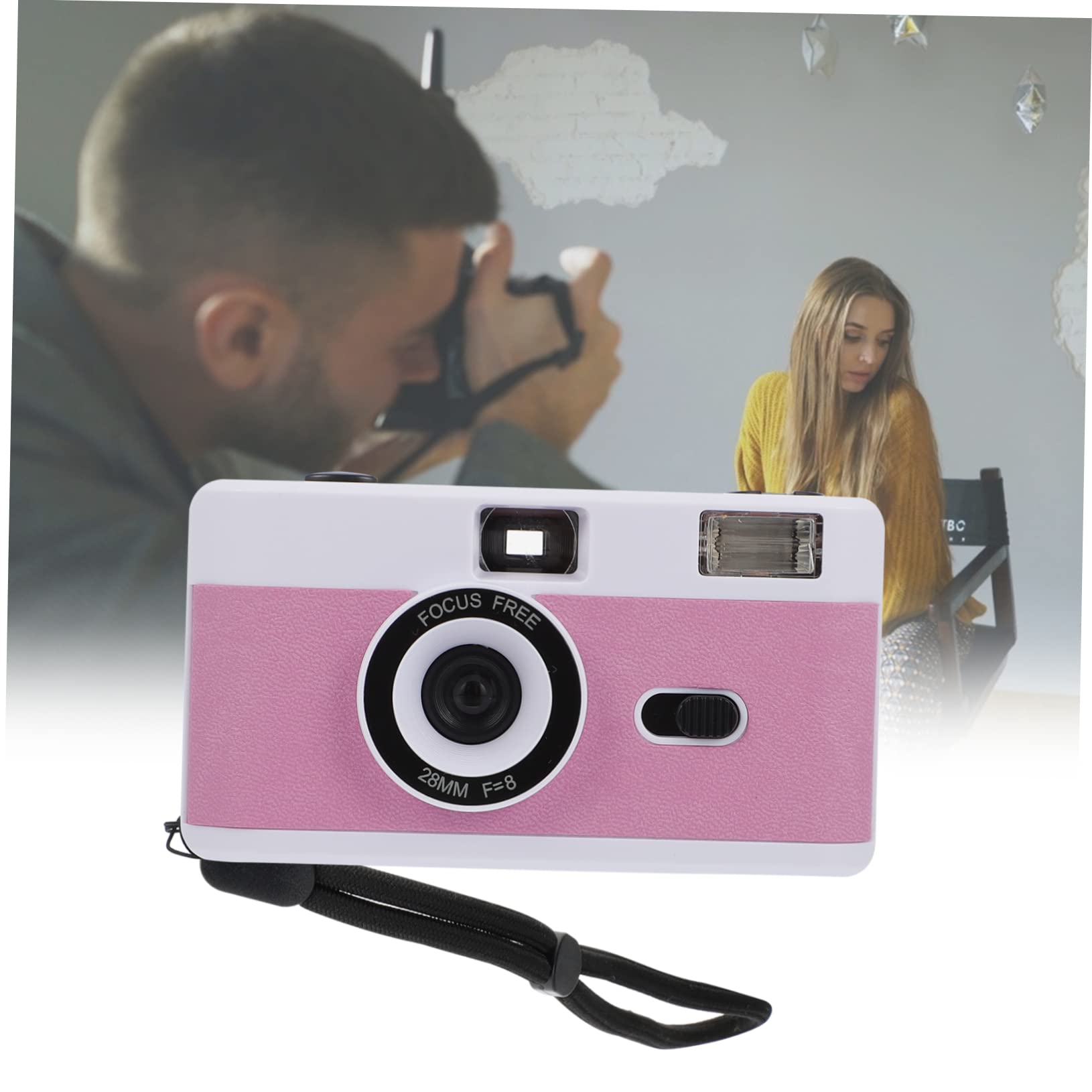 Vintage Retro Film Camera - 7 Pcs Plastic Mini Cameras with Built-in Flash, Old Fashioned White ABS Travel Camera for Kids & Adults | Perfect for Travel Photography, Birthday Gifts, and Vintage Style Collections