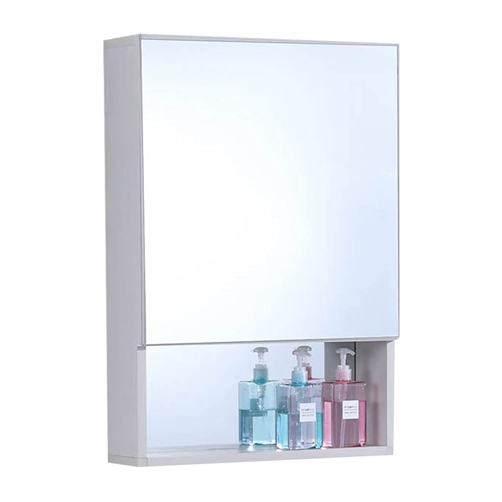 White Wall-Mounted Bathroom Mirror Cabinet with Storage - 48x126x8cm Aluminum Space-Saving Design for Modern Bathrooms | Perfect for Small Bathrooms, Vanity Areas & Powder Rooms