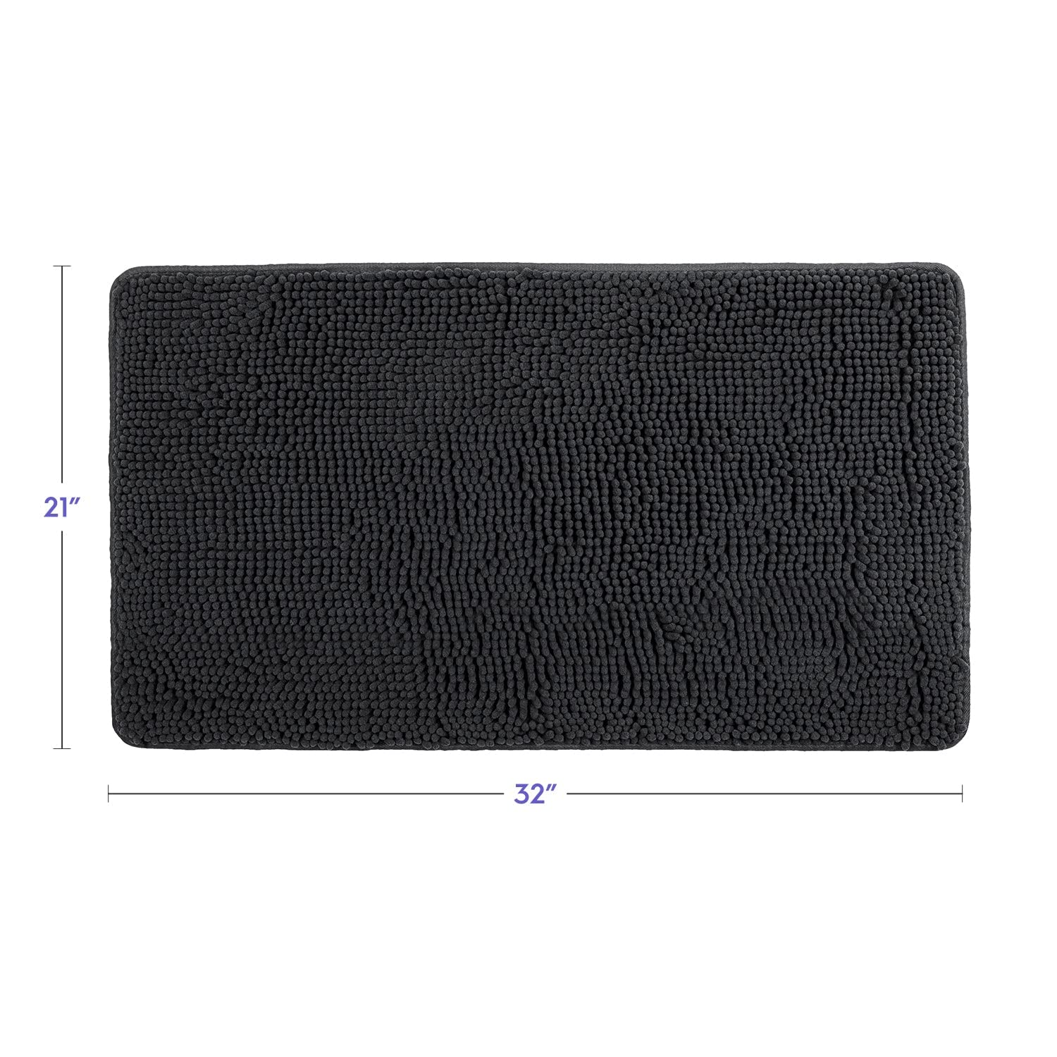 Premium Tafts Bathroom Rugs - Ultra Soft Chenille Microfiber Bath Mat with Memory Foam, Super Absorbent & Machine Washable, Non-Slip Shaggy Floor Mat for Bathroom (21