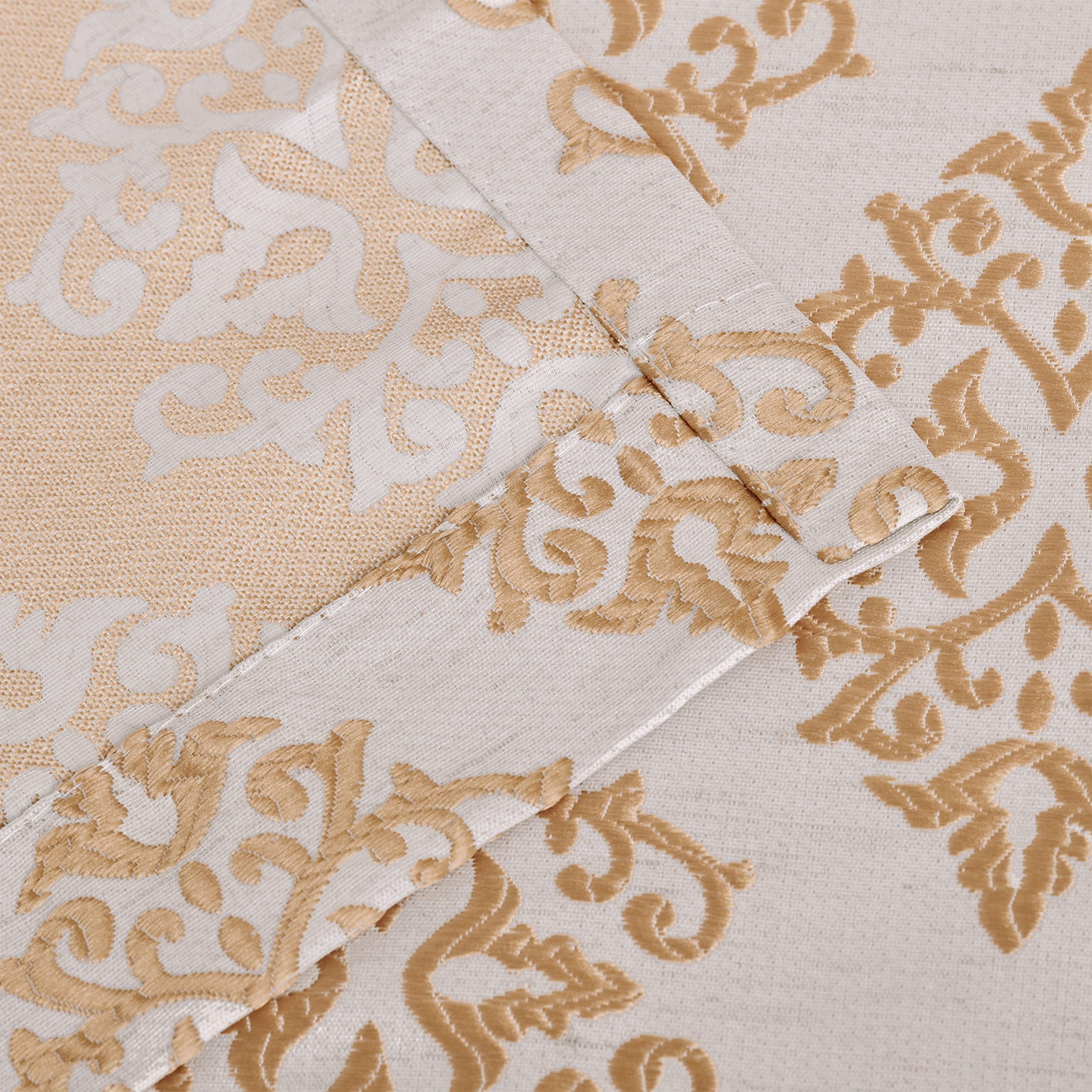 BNM Elegant Venetian Damask Jacquard Embroidered Curtains - Set of 2, 42