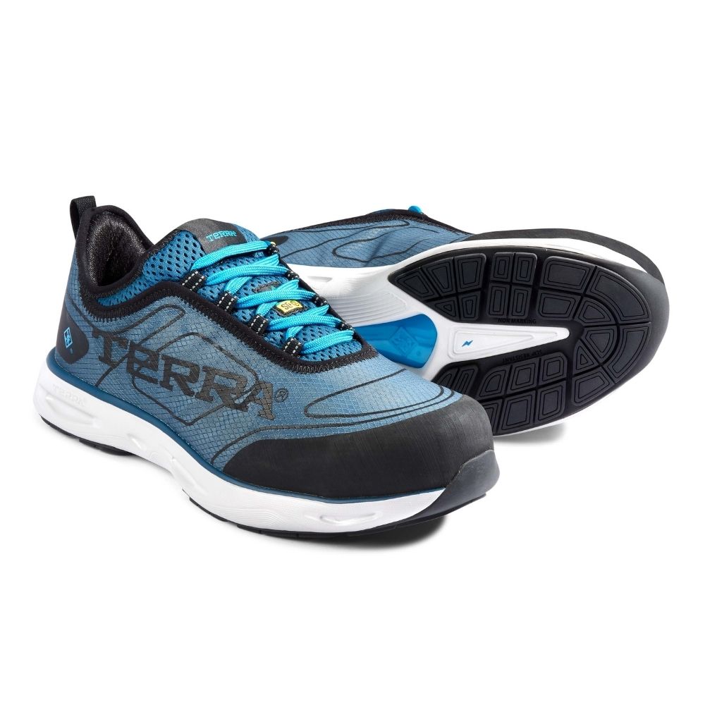Unisex Composite Toe Athletic Safety Shoes - Lightweight Work Shoes with Slip Resistance & Electrical Hazard Protection - Blue (SD+ TR0A4NS2IE0) - Perfect for Construction, Warehouse & Industrial Work Environments
