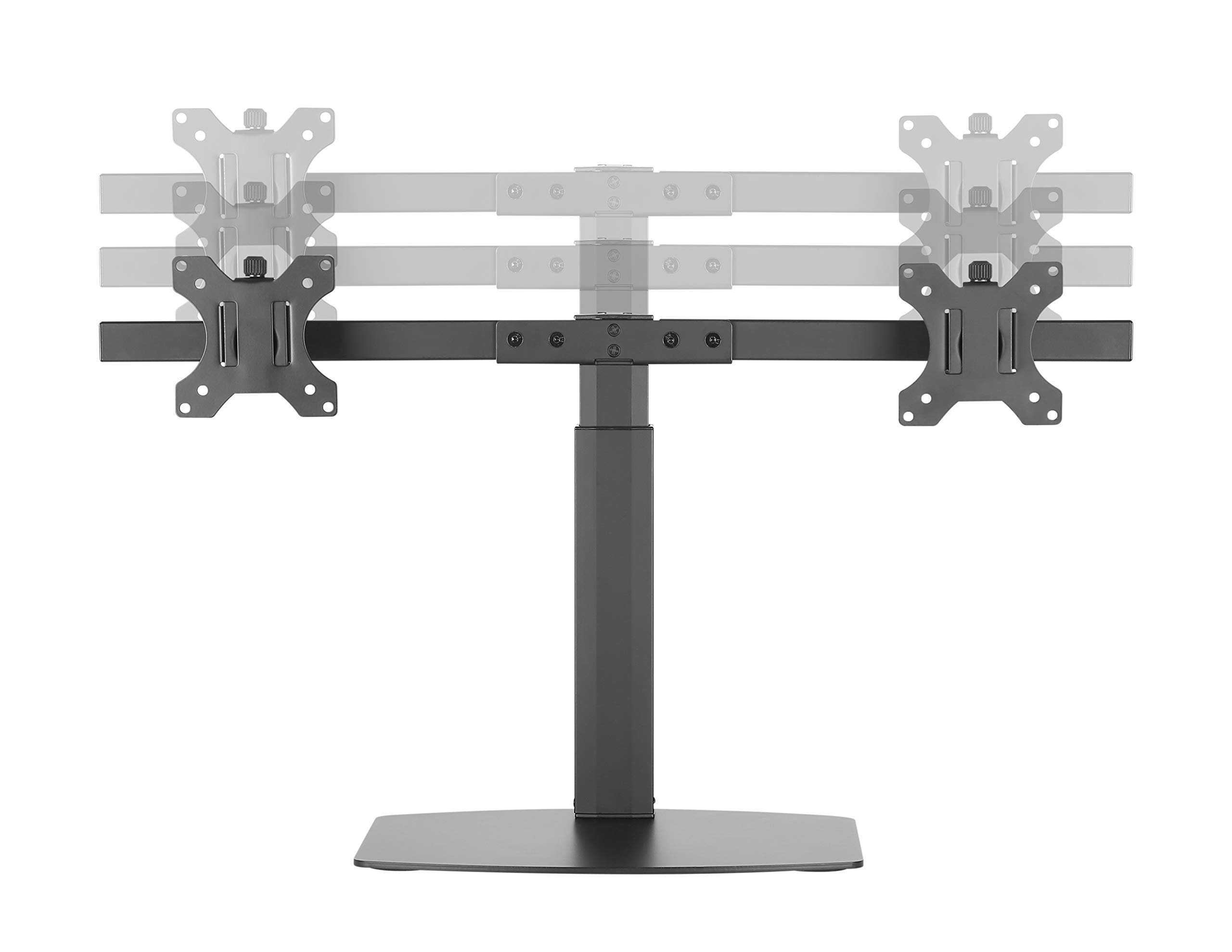 Amer Dual Screen Pneumatic Vertical Lift Monitor Stand - Adjustable Height for 17'' to 27'' Monitors | Ergonomic Workstation Solution for Office & Gaming Setup
